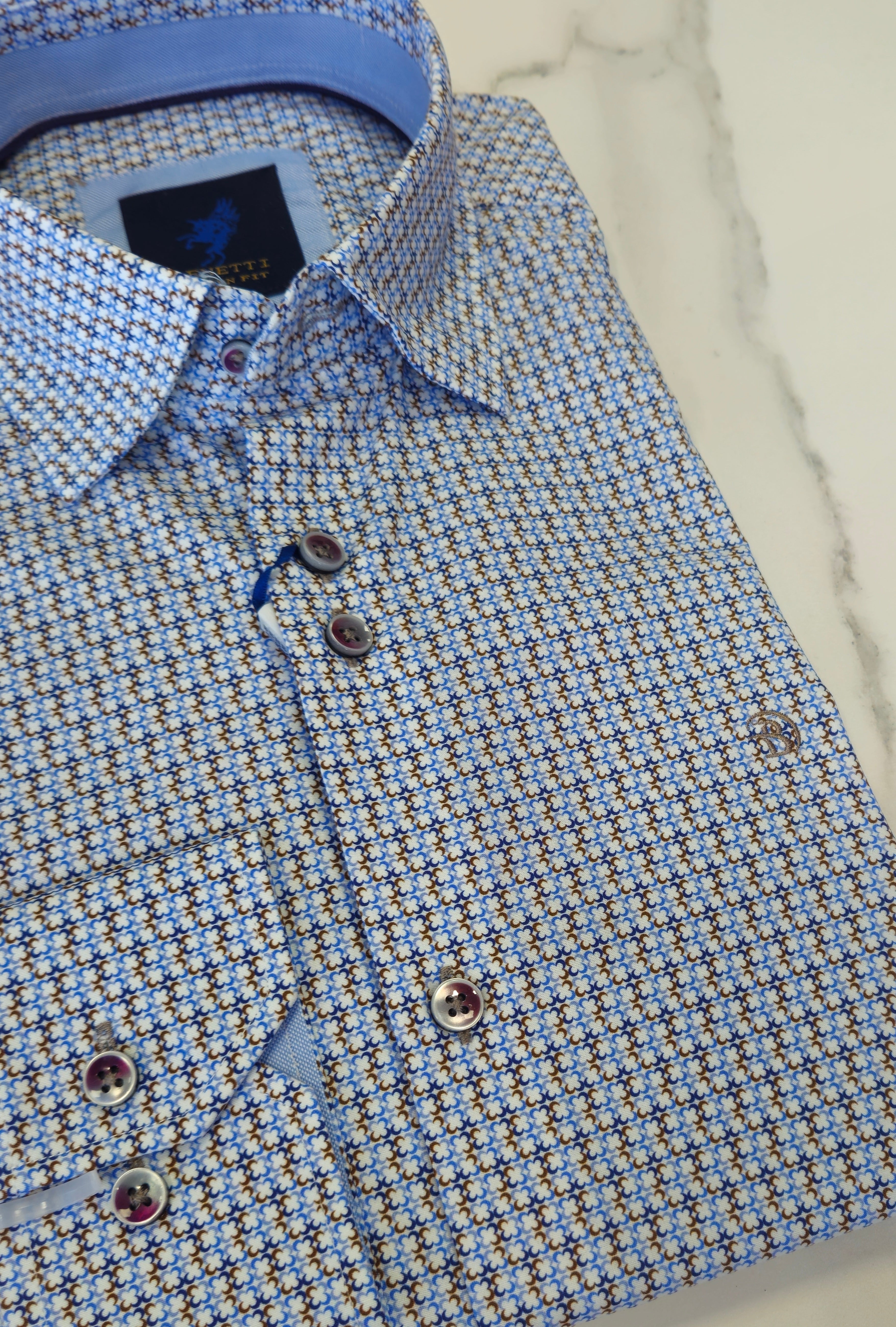 BENETTI STEPHAN L/S SHIRT - BLUE/ BEIGE