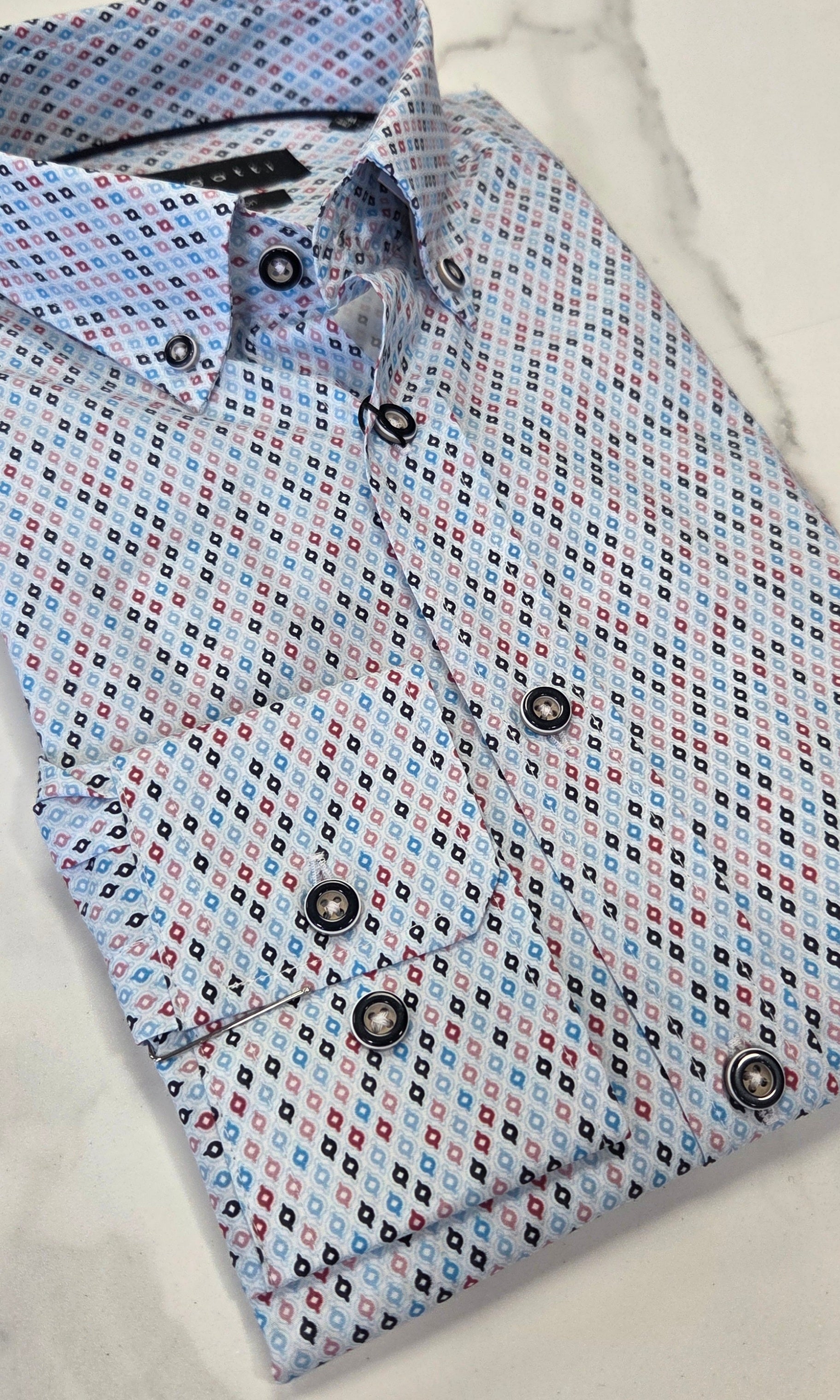 BUGATTI PATTERN L/S SHIRT  - MULTI