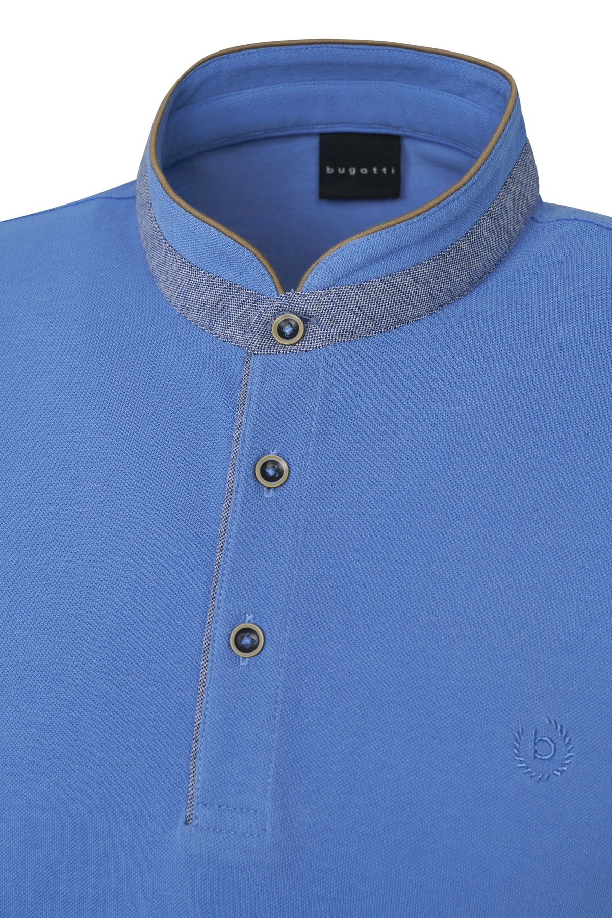 BUGATTI GRANDFATHER COLLAR POLO SHIRT  - BLUE