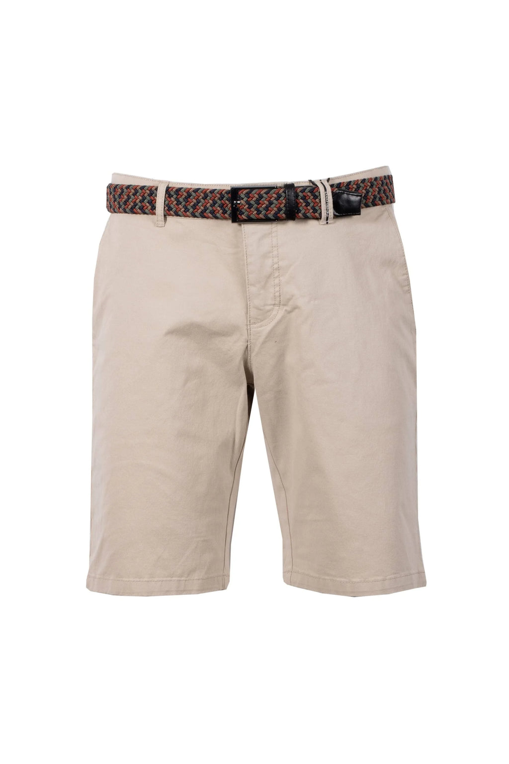 REDPOINT CHINO SHORT WITH BELT - BEIGE