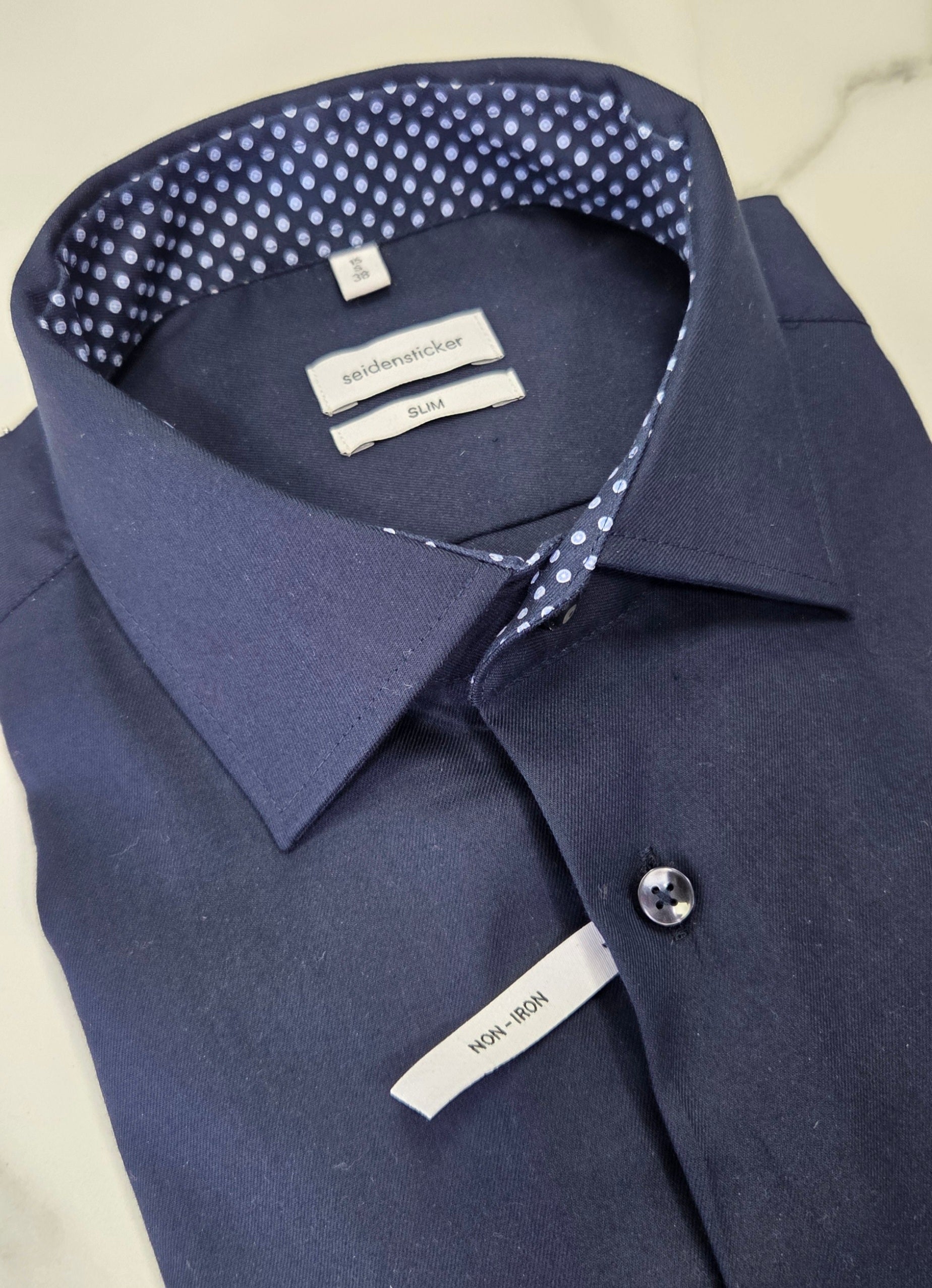SEIDENSTICKER SLIM FITL/S SHIRT 01.645330 41 - NAVY