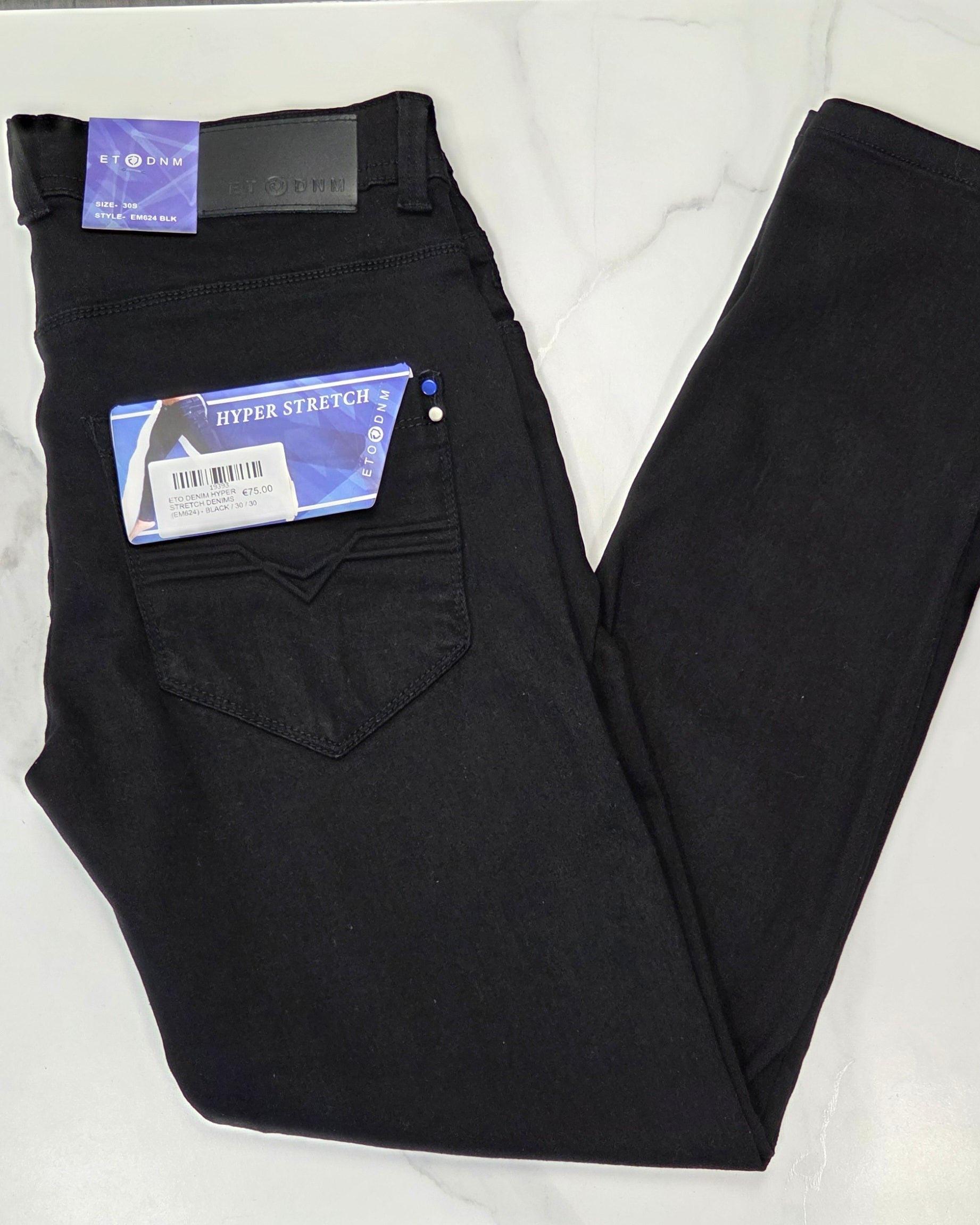 ETO DENIM HYPER STRETCH DENIMS (EM624) - BLACK