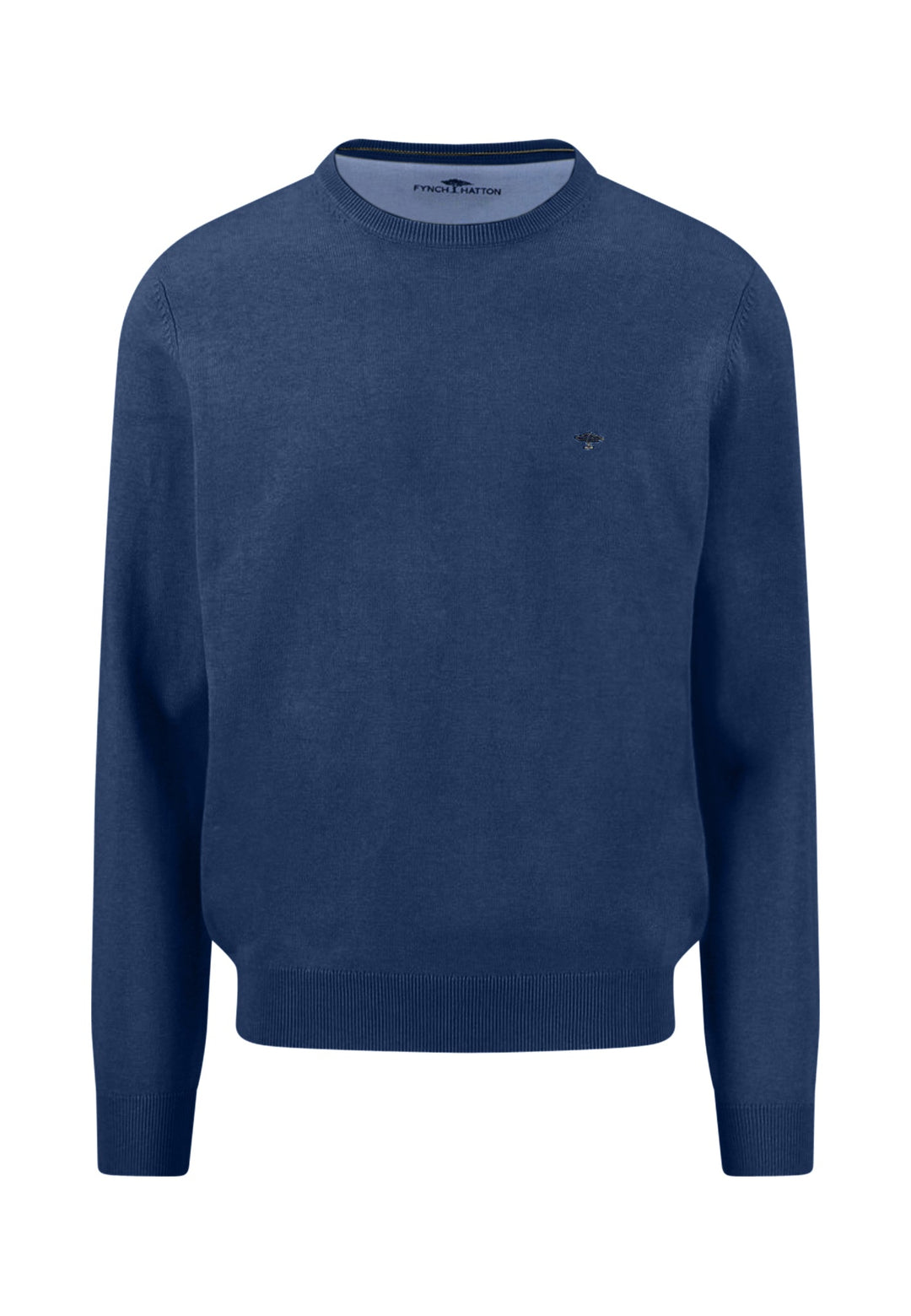 FYNCH HATTON SUPERFINE O-NECK KNITWEAR  -  MIDNIGHT