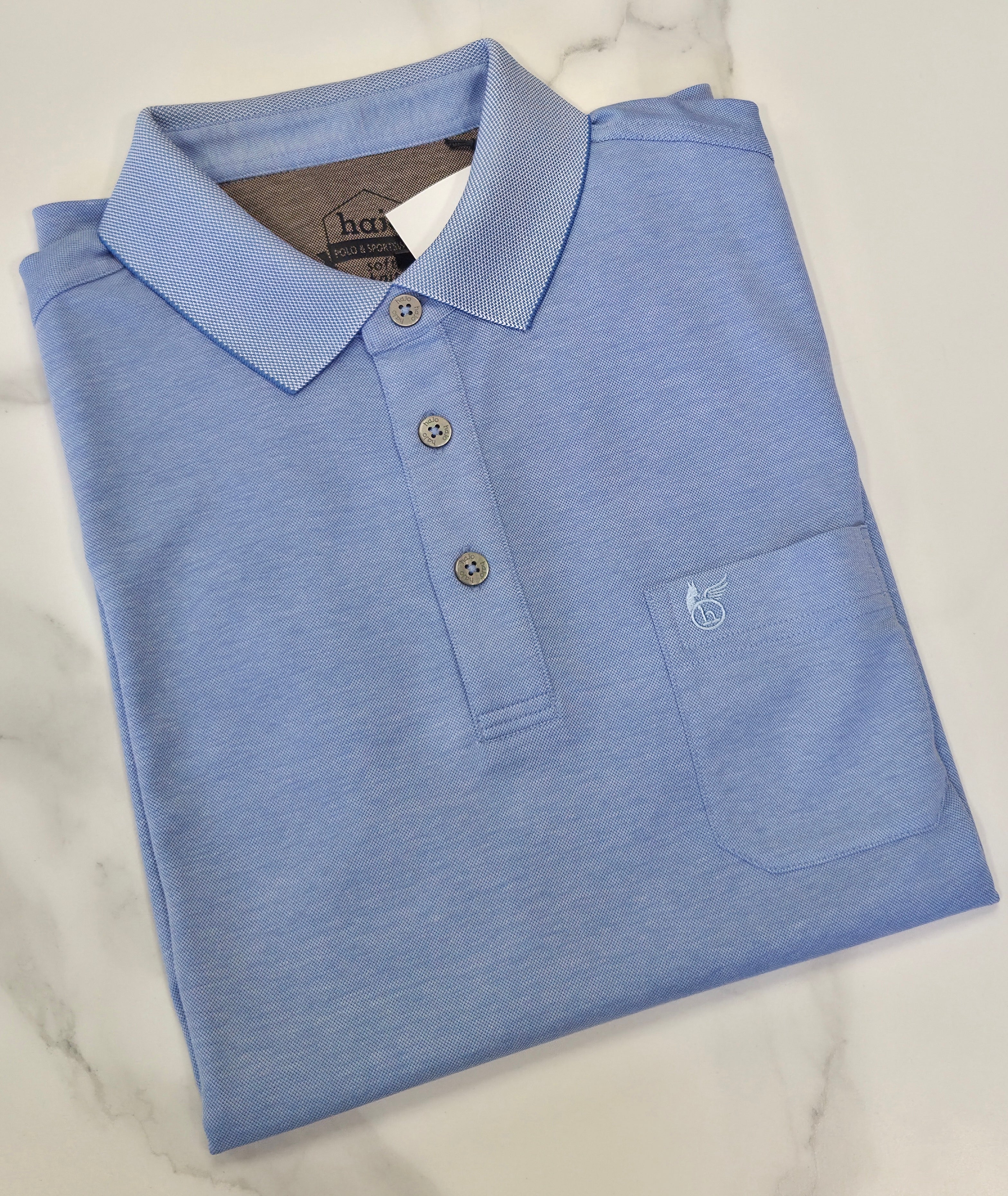 HAJO MICROFIBRE POLO SHIRT - SKY BLUE