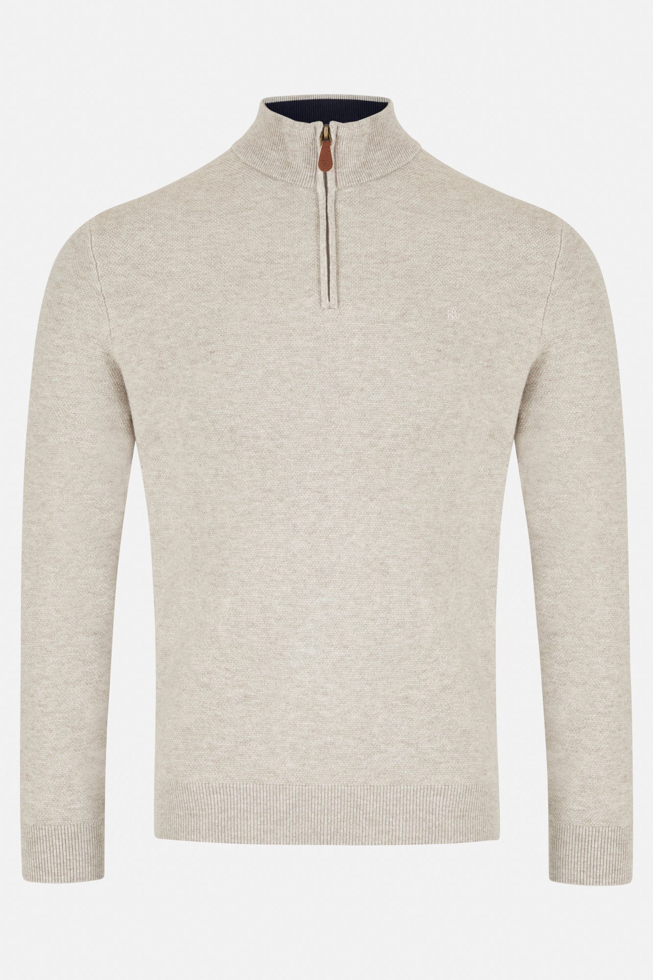 BENETTI QUINN 1/4 ZIP KNITWEAR - BEIGE