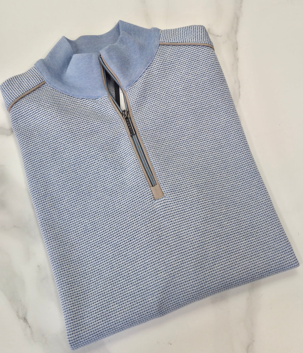 BUGATTI 1/4 ZIP SWEATSHIRT (15141E/320) - BABY BLUE