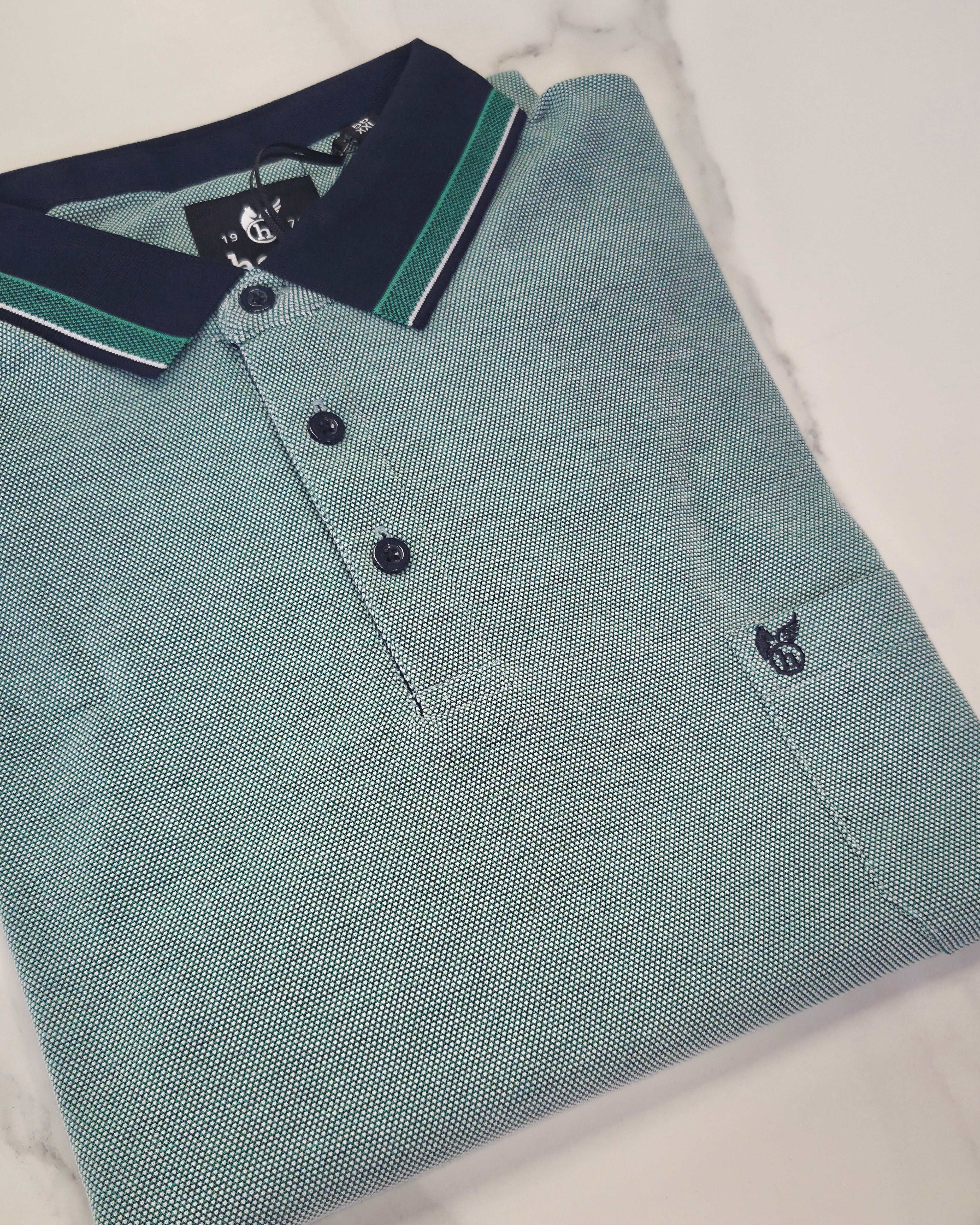 HAJO TEXTURED POLO SHIRT 2XL - 5XL (27905/504) - GREEN