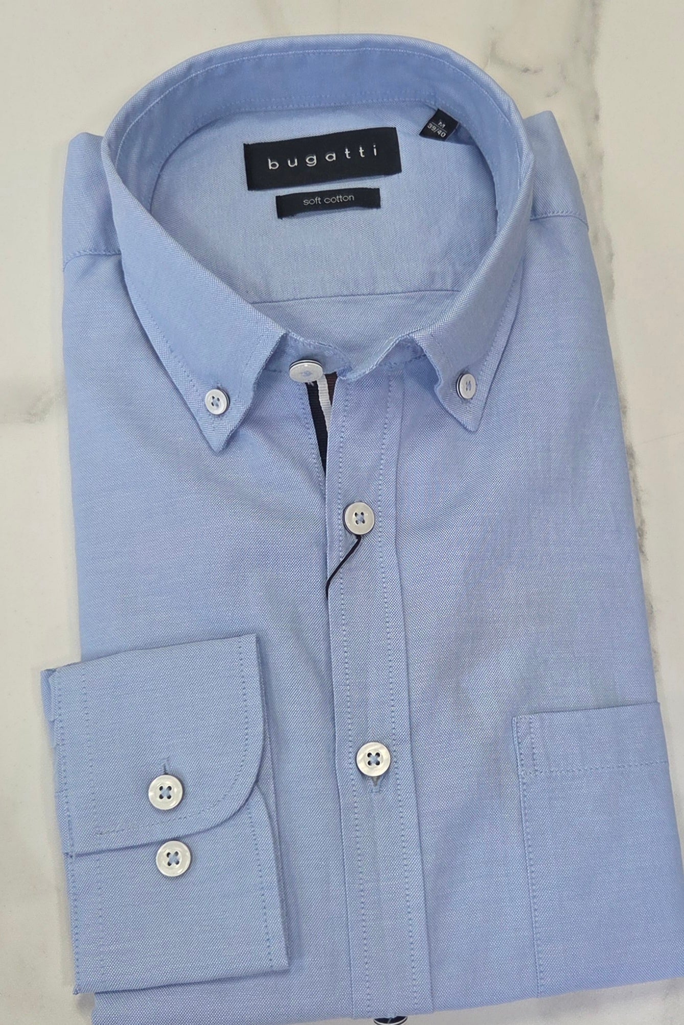 BUGATTI OXFORD COTTON L/S SHIRT (28800F/320) -BABY BLUE