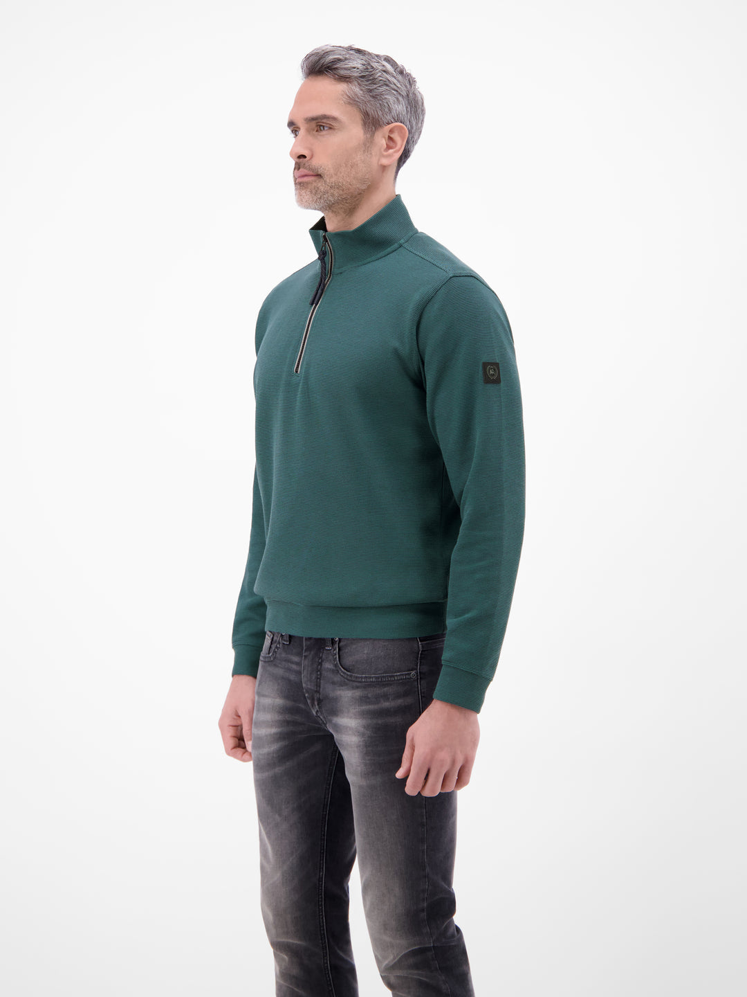 LERROS SELANIK 1/4 ZIP SWEATSHIRT - TEAL