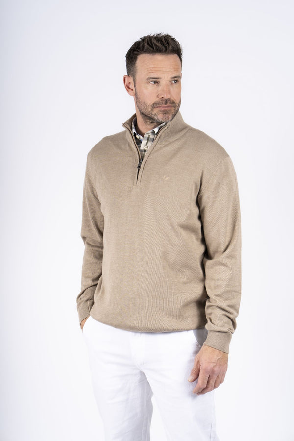 PRE END MALCOM ZIP KNITWEAR - BEIGE