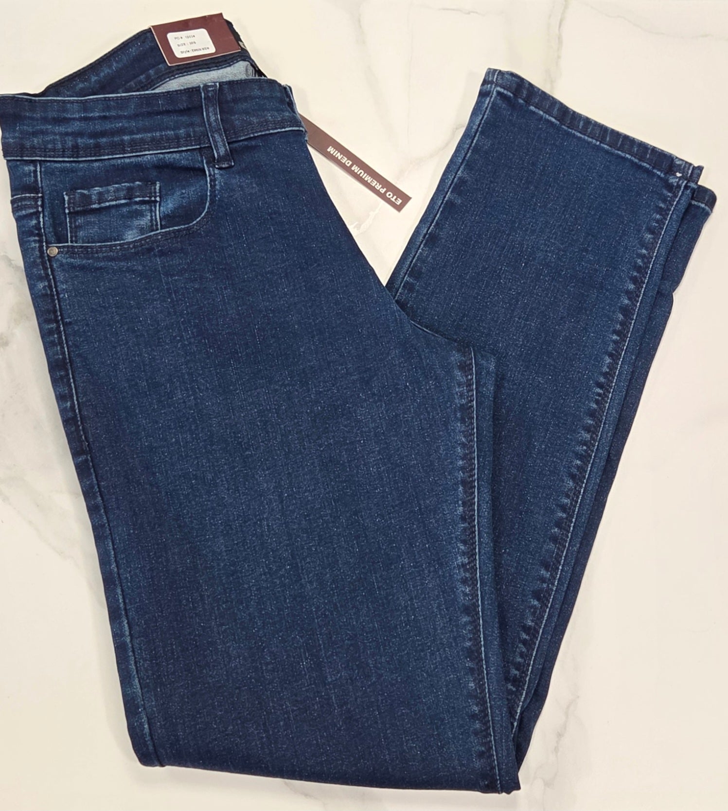 ETO JEANS EM629 STRAIGHT STRETCH DENIM - MID WASH
