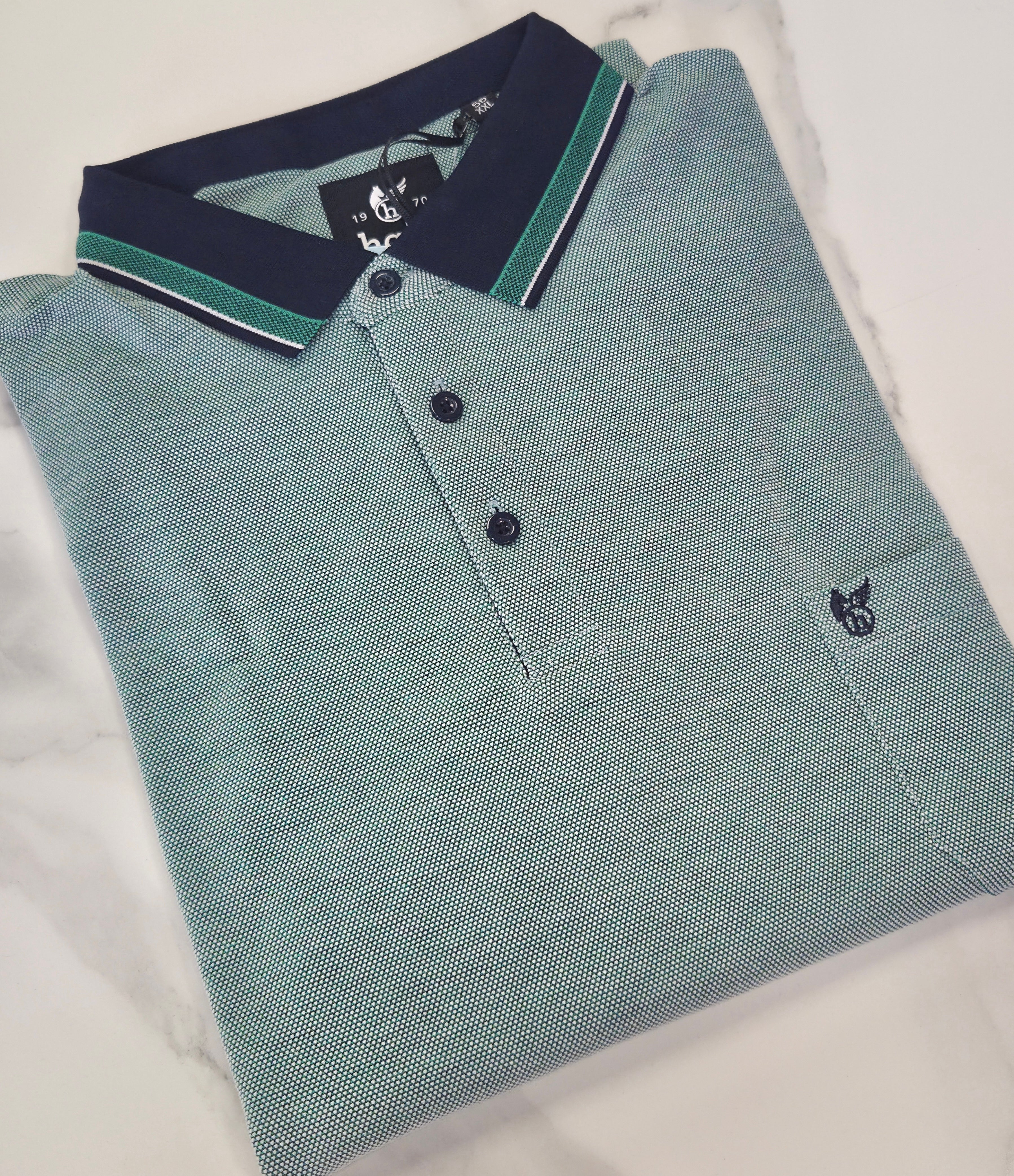 HAJO TEXTURED POLO SHIRT 2XL - 5XL (27905/504) - GREEN