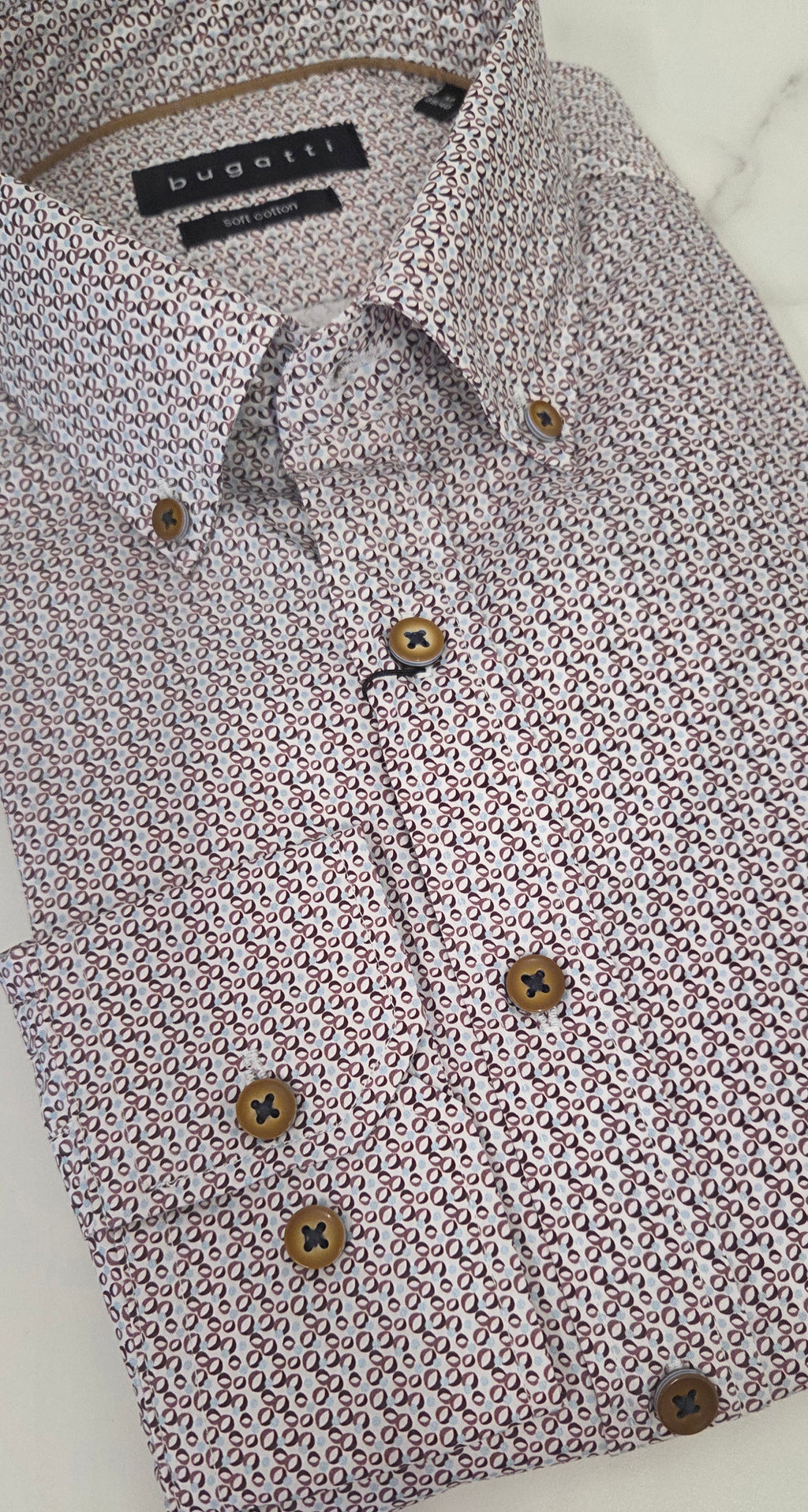 BUGATTI PATTERN PRINT L/S SHIRT (28511F/730) - MULTI