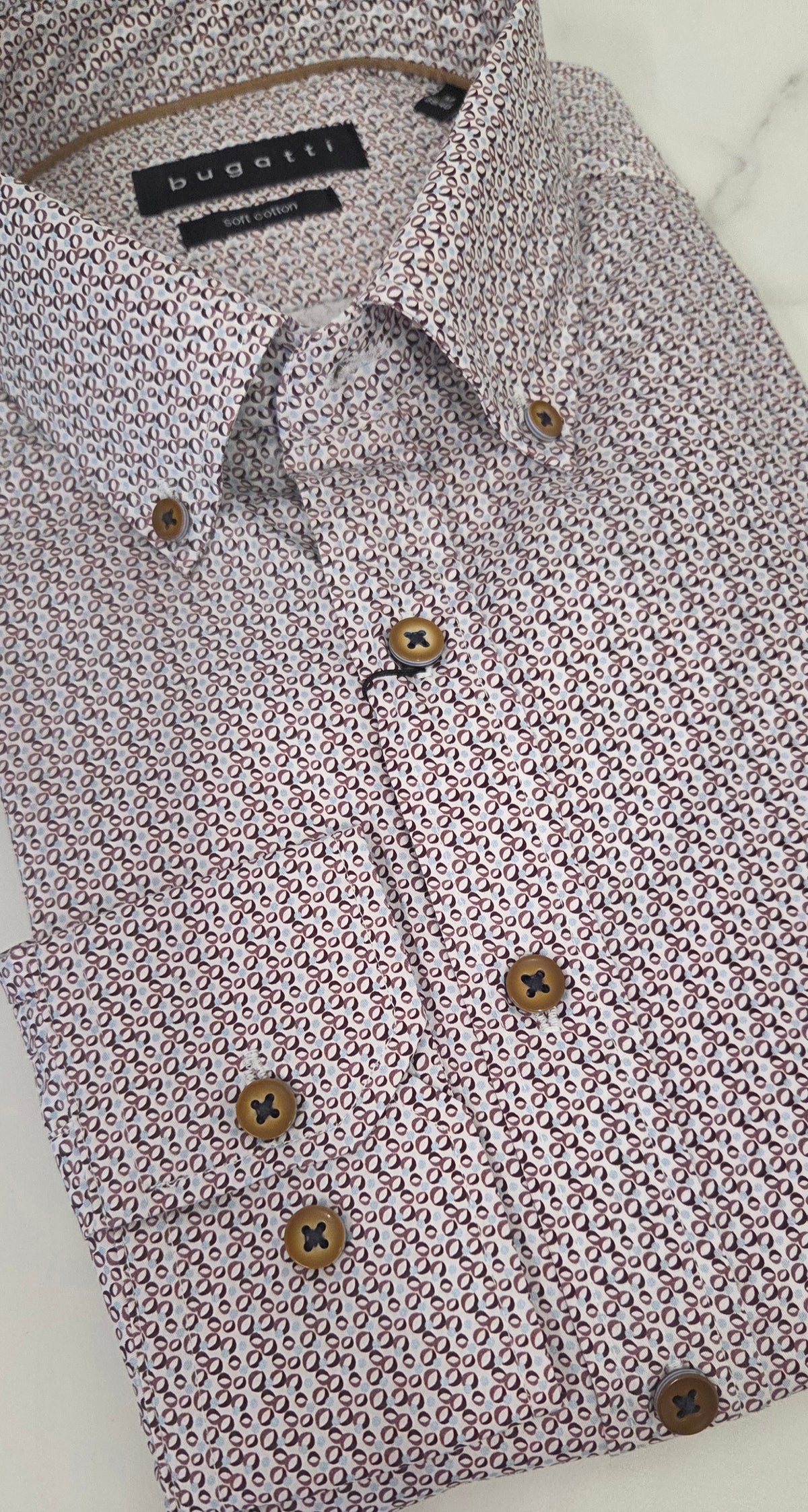 BUGATTI PATTERN PRINT L/S SHIRT (28511F/730) - MULTI