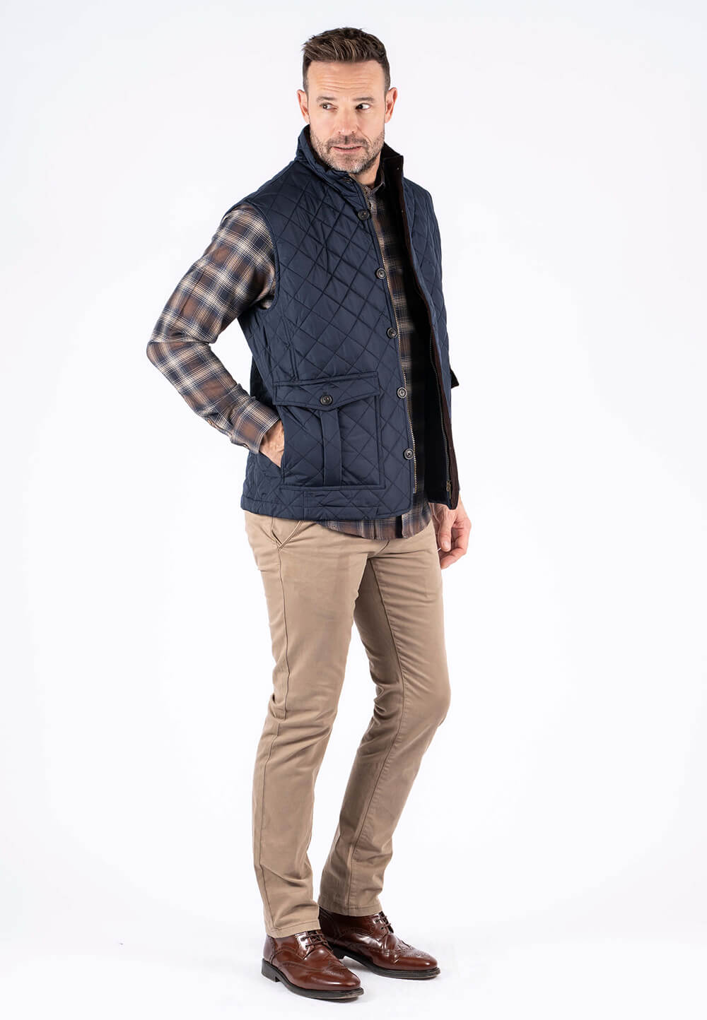 PRE HARALD QUILED GILET - NAVY