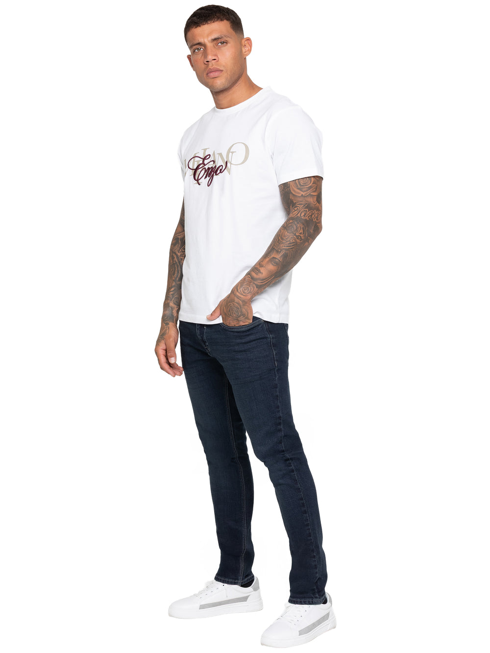 ENZO TAPERED STRETCH DENIM EZ667 -DARK WASH(DSW)
