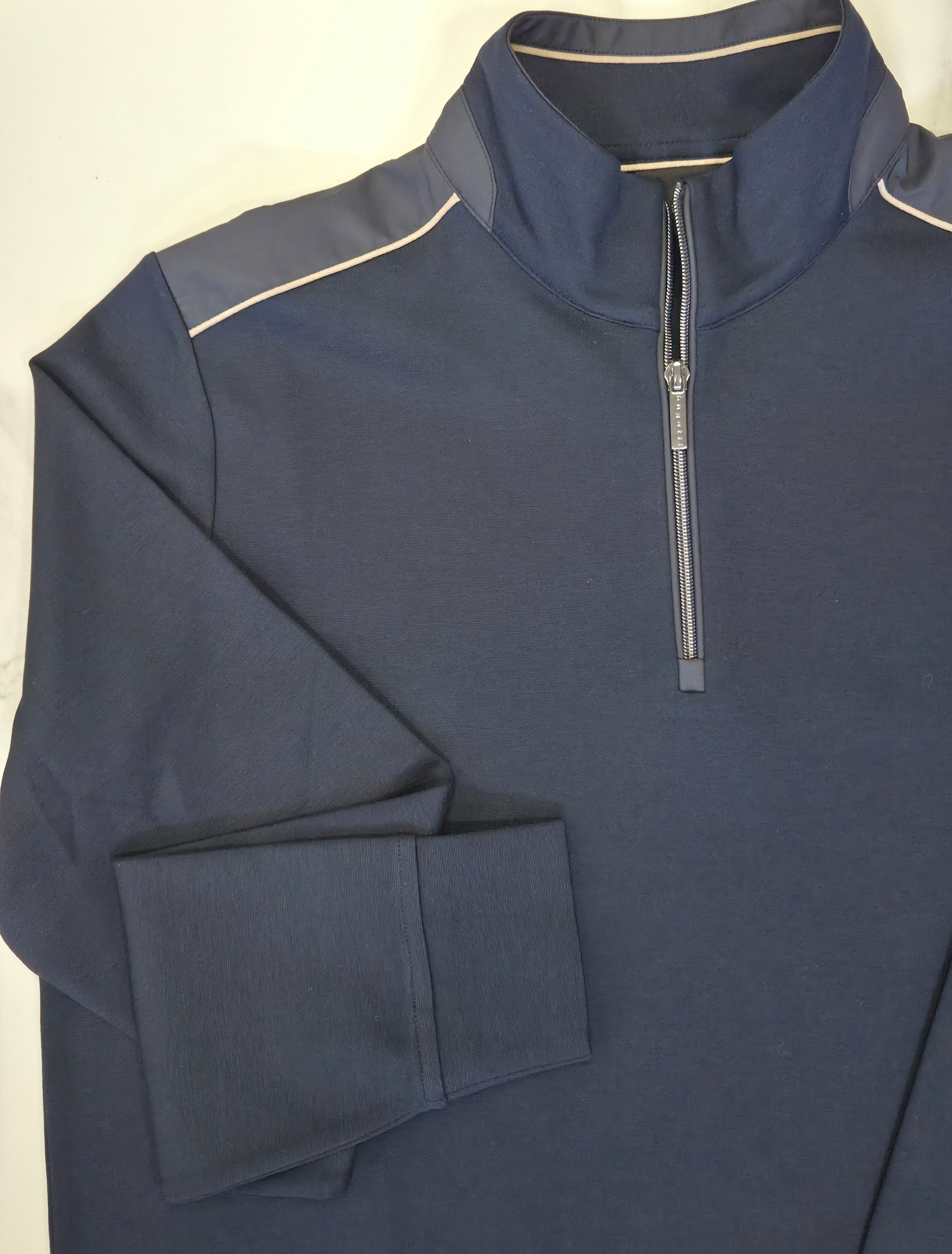 BUGATTI 1/4 ZIP SWEATSHIRT (15123E) -Navy