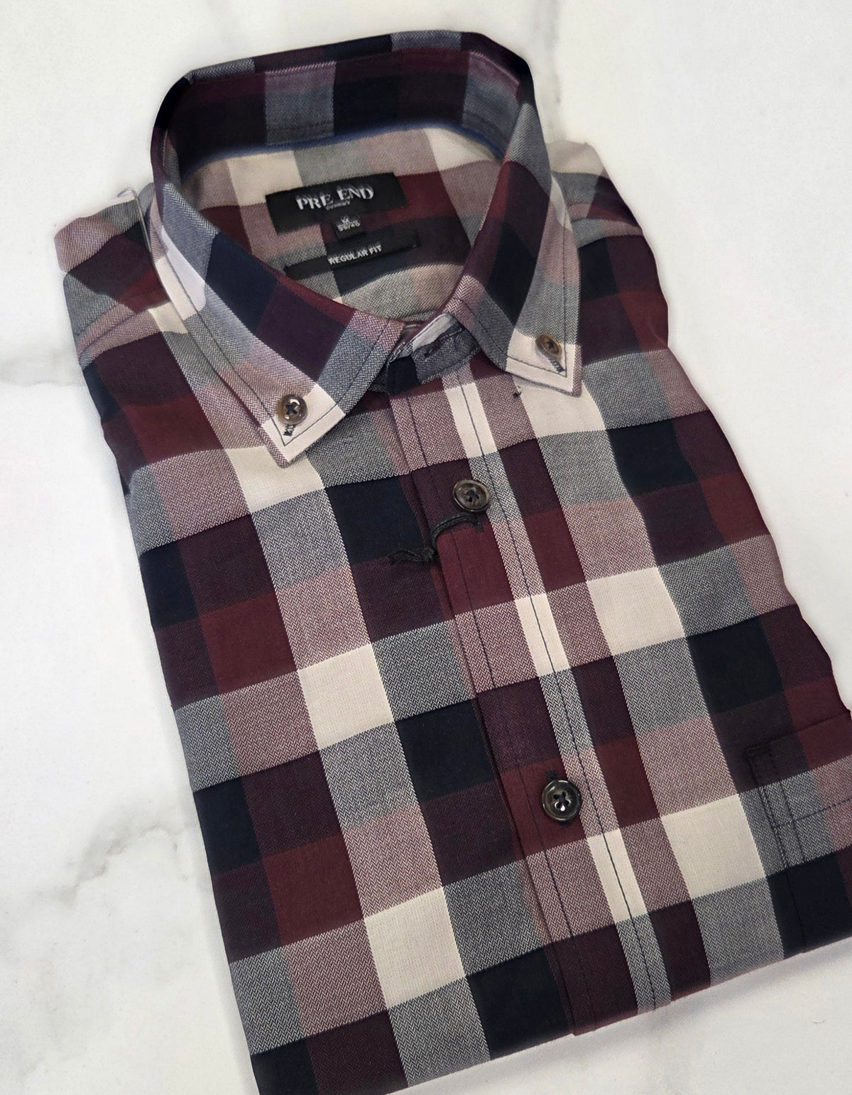 PRE END RAMON CHECK L/S SHIRT - WINE