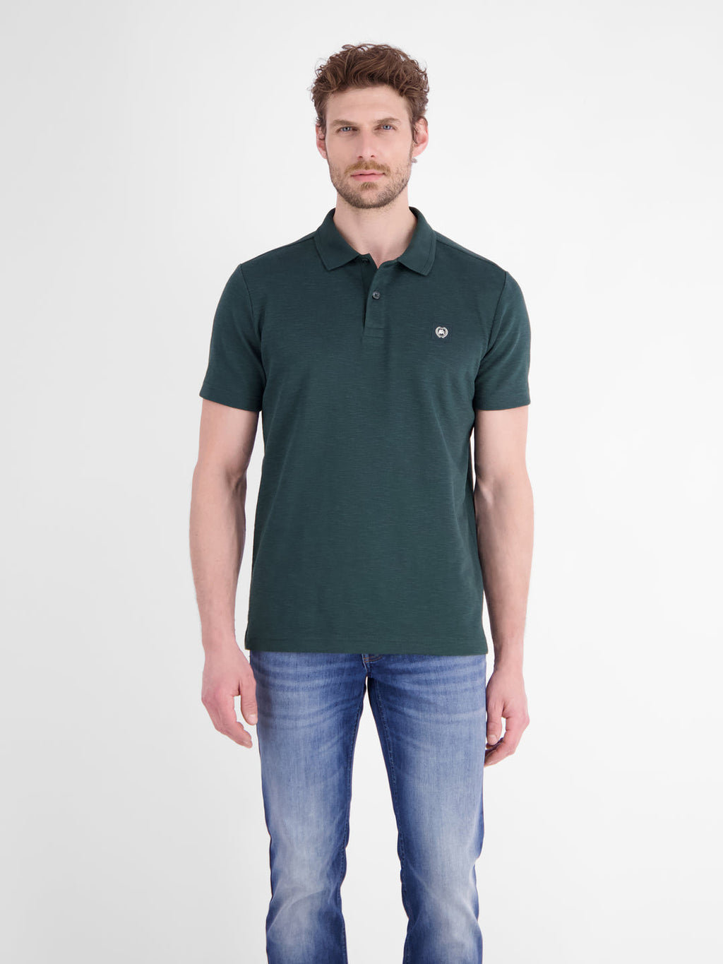 LERROS STRUCTURED POLO SHIRT  - FOREST  GREEN
