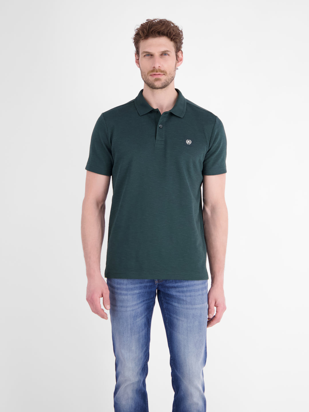 LERROS STRUCTURED POLO SHIRT  - FOREST  GREEN