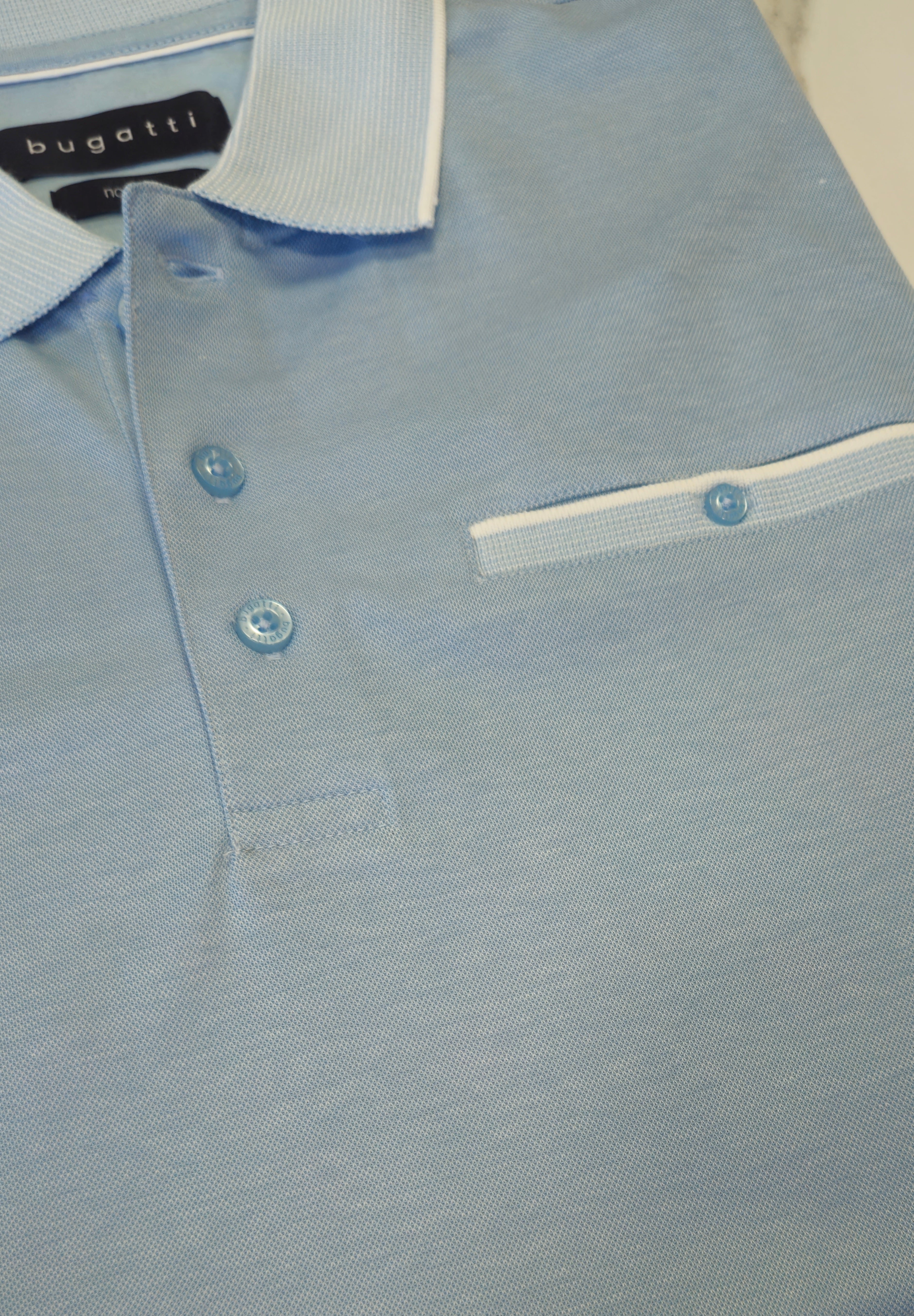 BUGATTI POCKET POLOSHIRT - BABY BLUE