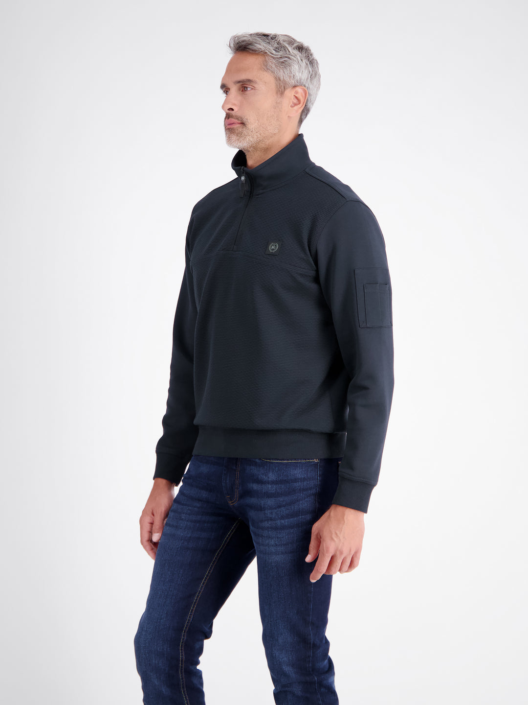 LERROS 1/4 ZIP TROYER SWEATSHIRT (2694422/485)- NAVY