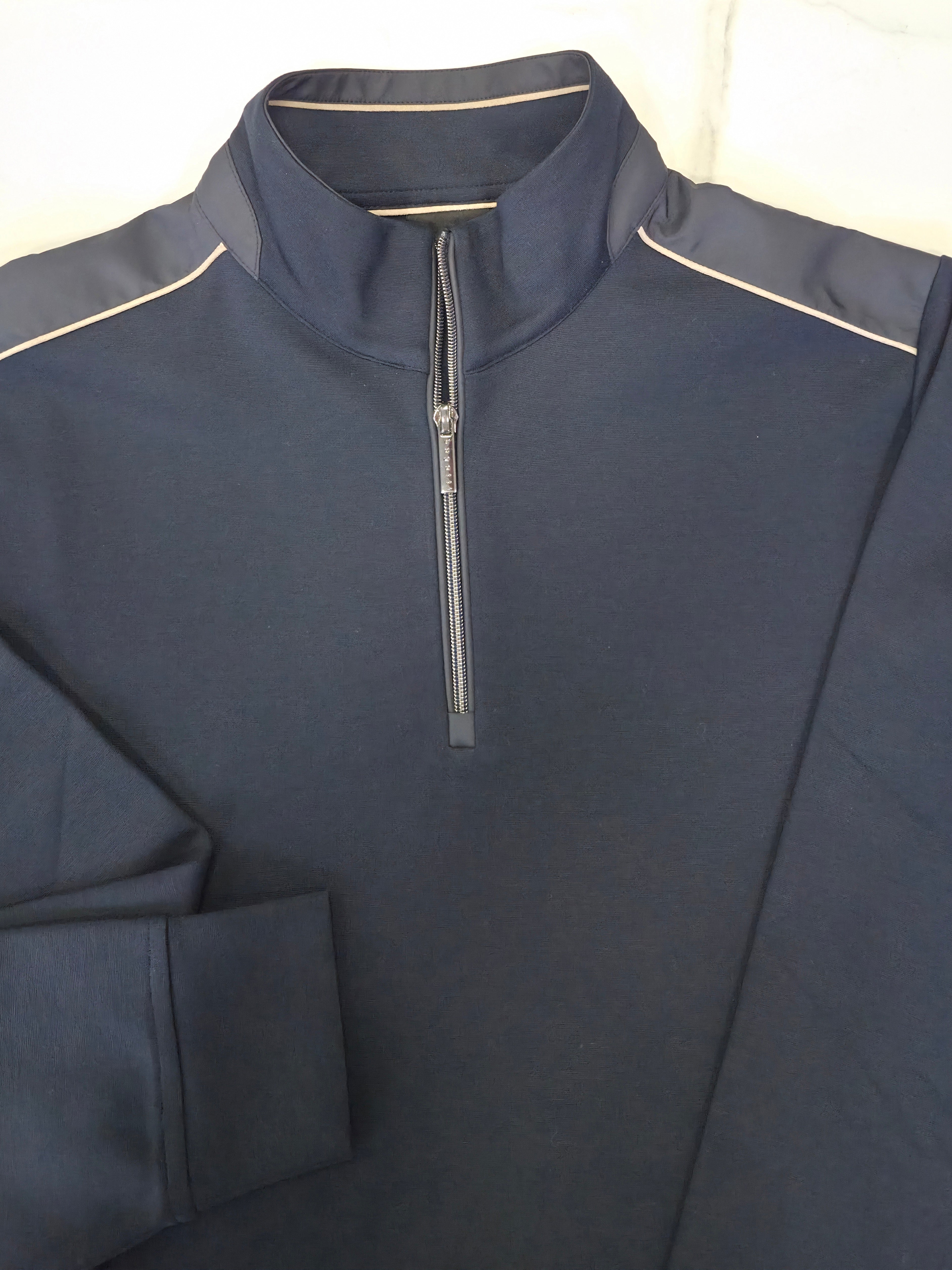 BUGATTI 1/4 ZIP SWEATSHIRT (15123E) -Navy