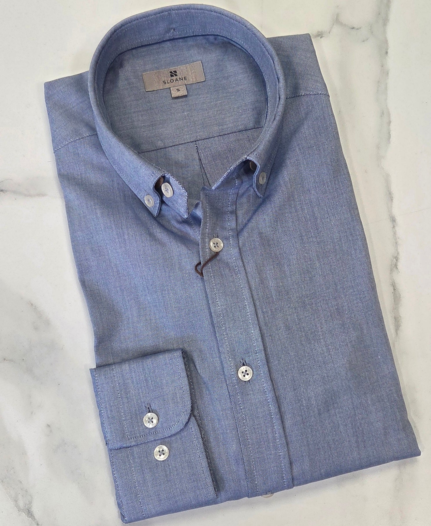 SLOANE FOXTON L/S OXFORD COTTON SHIRT - LIGHT BLUE