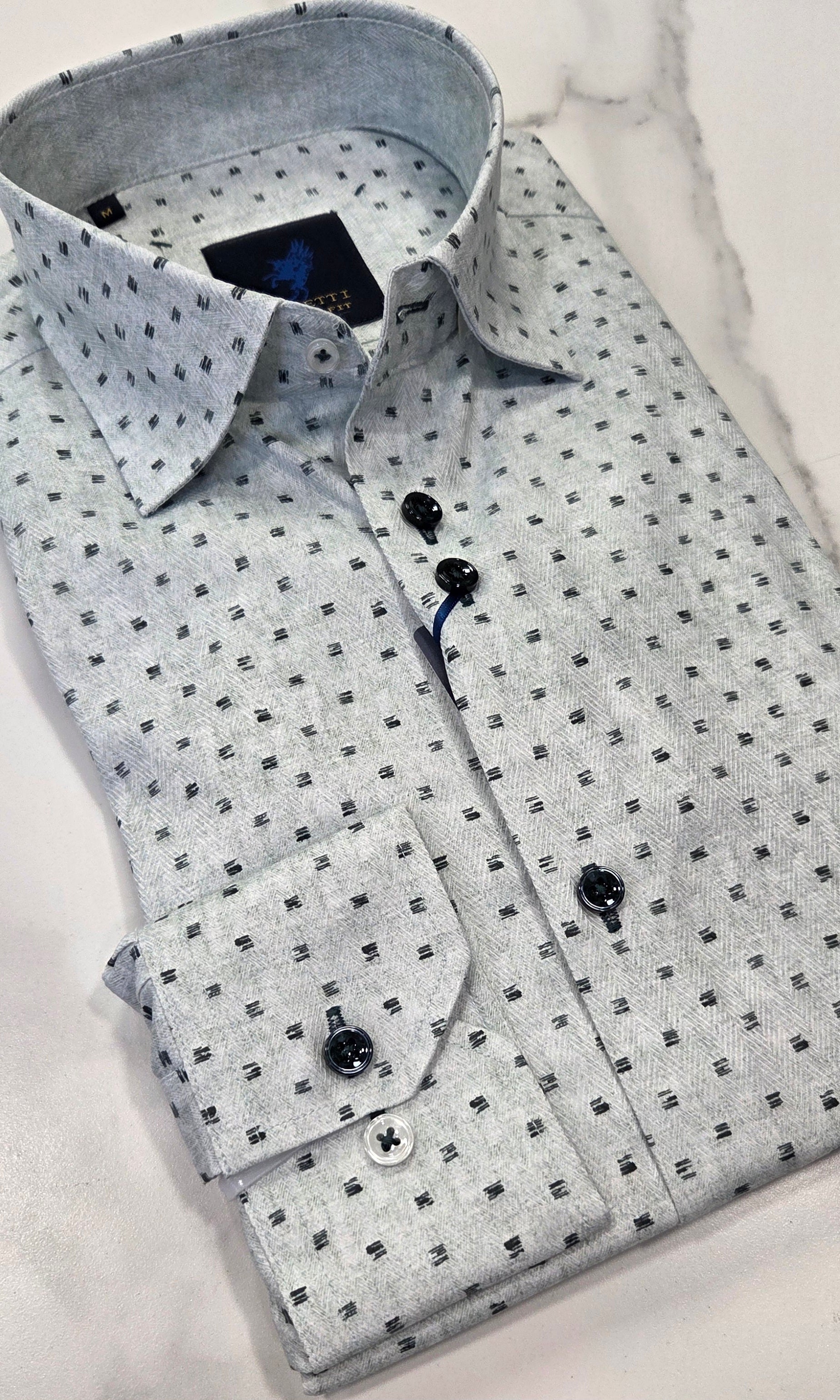 BENETTI FULHAM PATTERN L/S SHIRT - FOREST