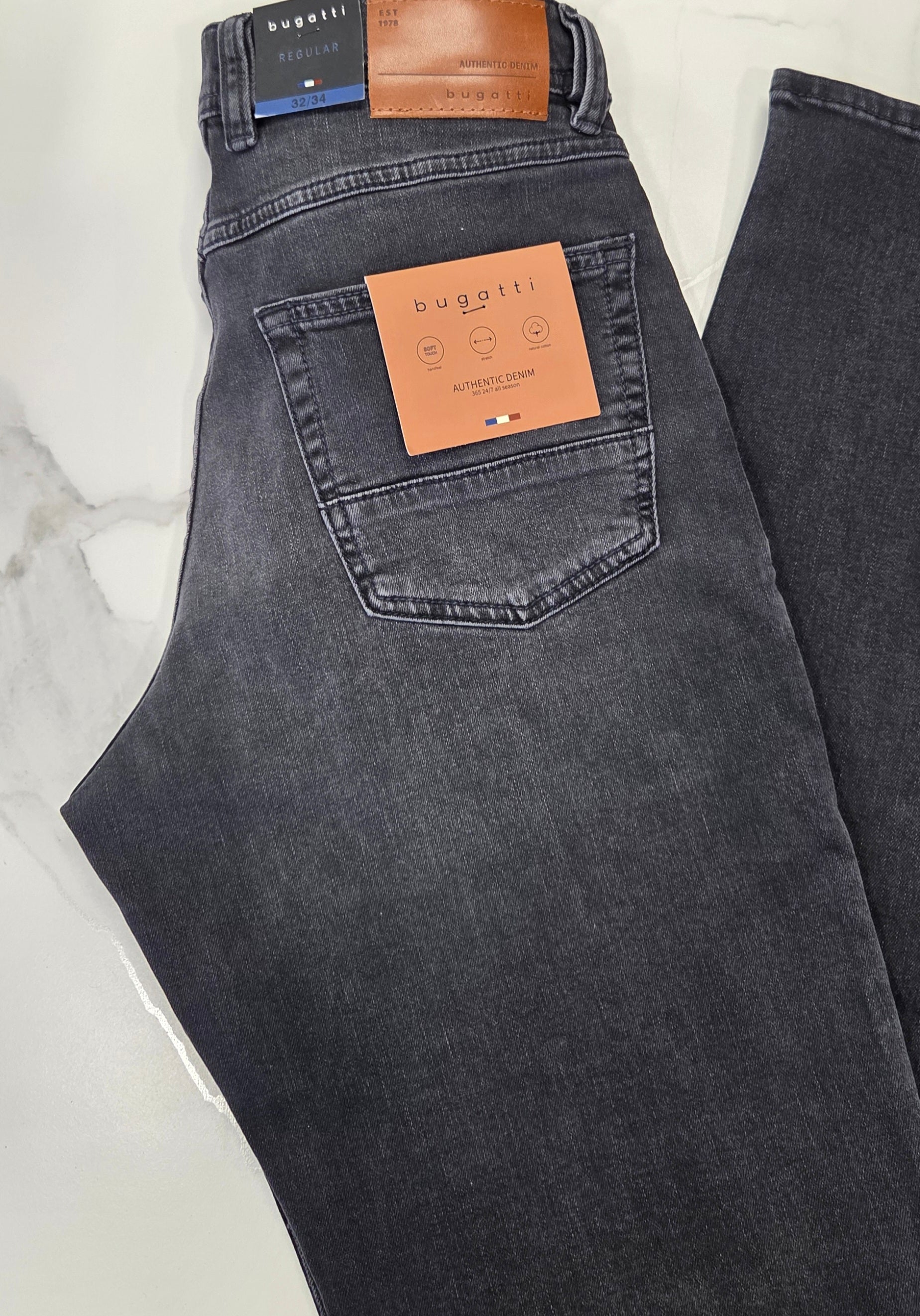 BUGATTI SOFT STRETCH JEANS (96620/273) - BLACK WASH