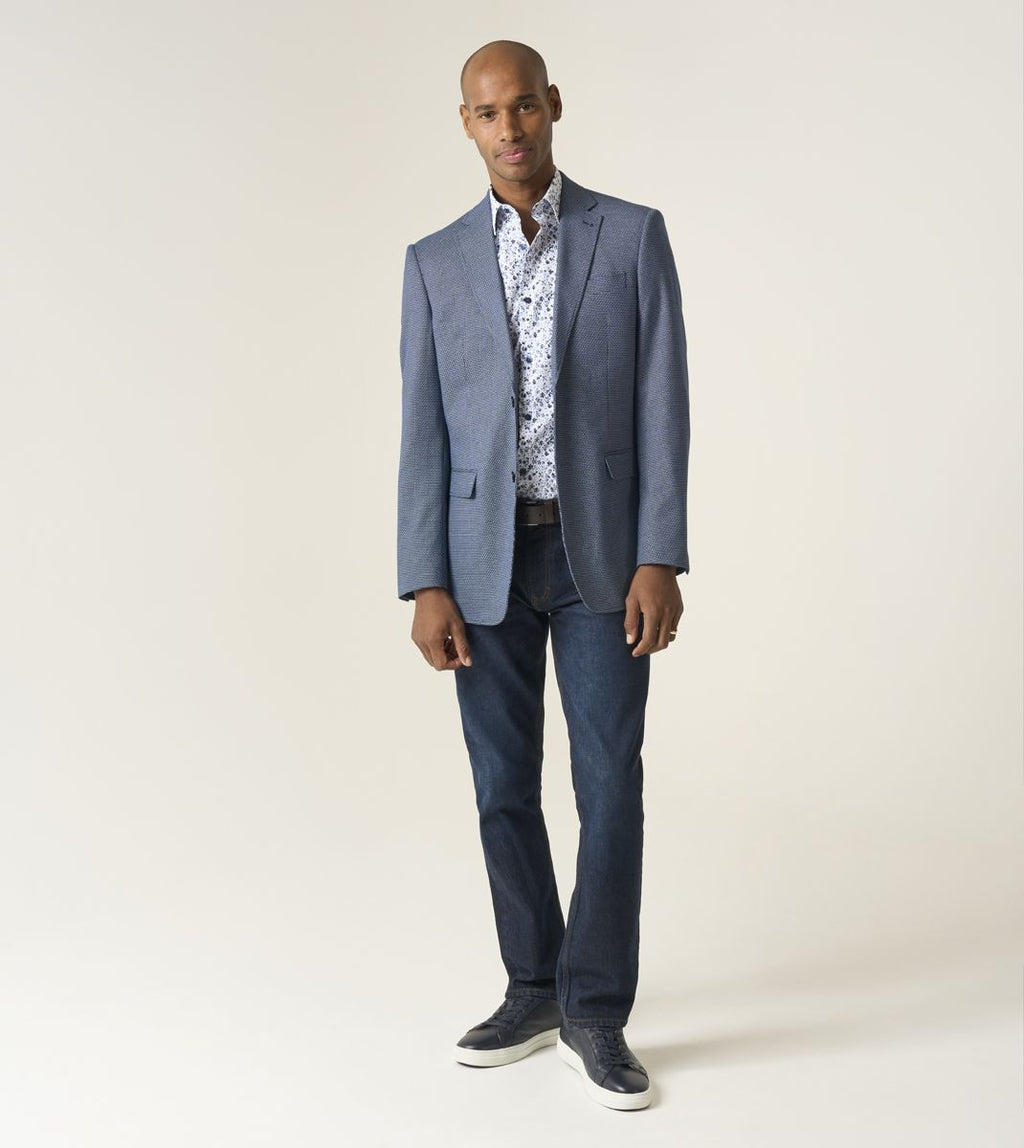 SKOPES DOUG TEXTURED  BLAZER - NAVY BLUE