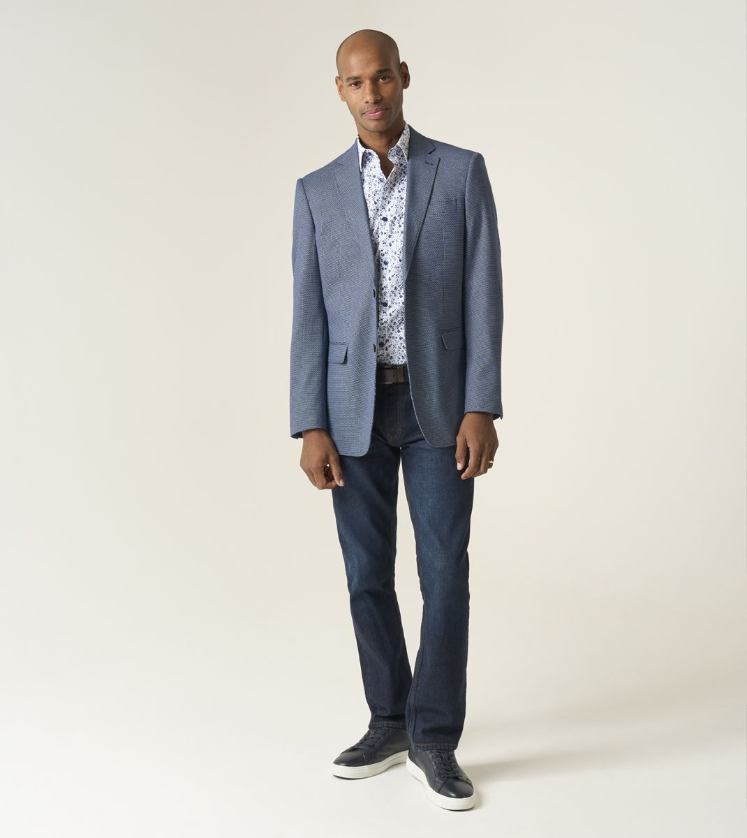 SKOPES DOUG TEXTURED  BLAZER - NAVY BLUE
