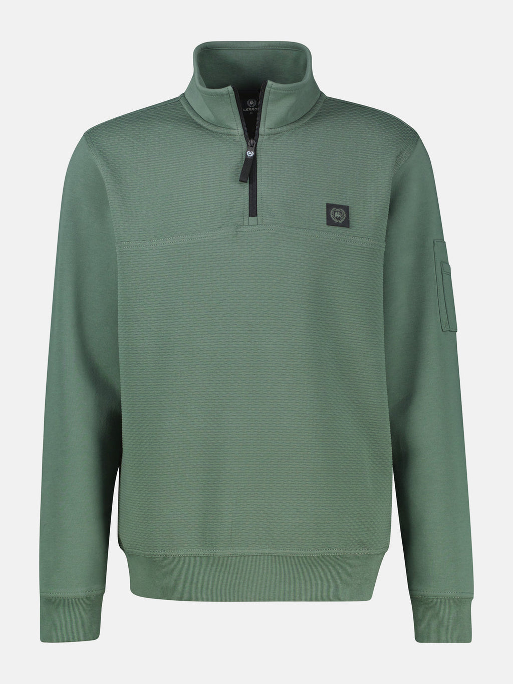 LERROS 1/4 ZIP TROYER SWEATSHIRT - LIGHT GREEN