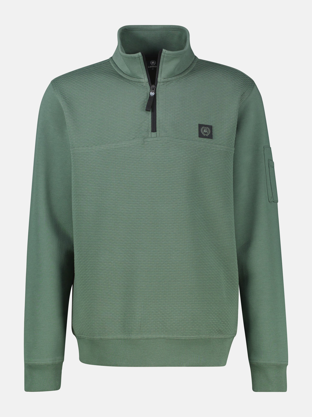 LERROS 1/4 ZIP TROYER SWEATSHIRT - LIGHT GREEN
