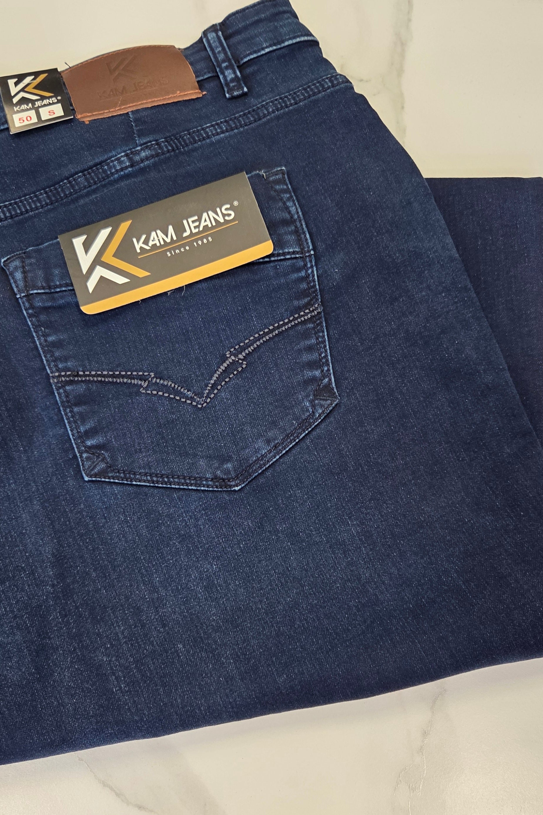 KAM JEANS PLUS SIZE 40'' UPWARDS - MID WASH