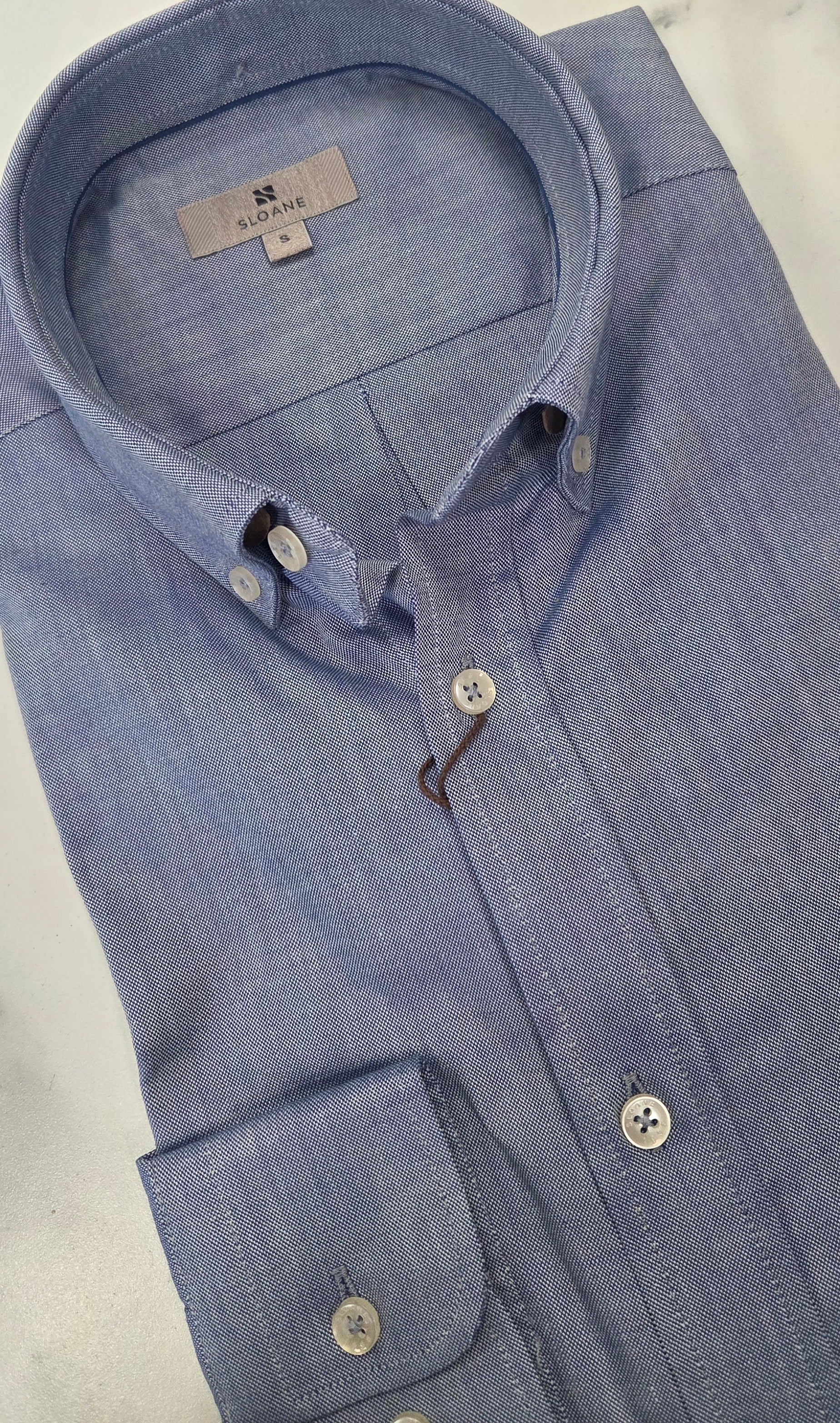 SLOANE FOXTON L/S OXFORD COTTON SHIRT - LIGHT BLUE