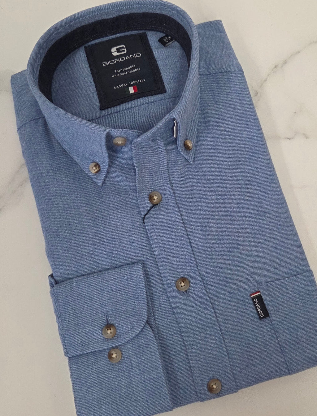 GIORDANO L/S SHIRT (627005/62) - BLUE