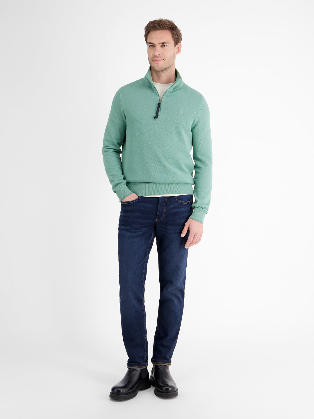 LERROS 1/4 ZIP KNITWEAR (2585413/429) - MINT
