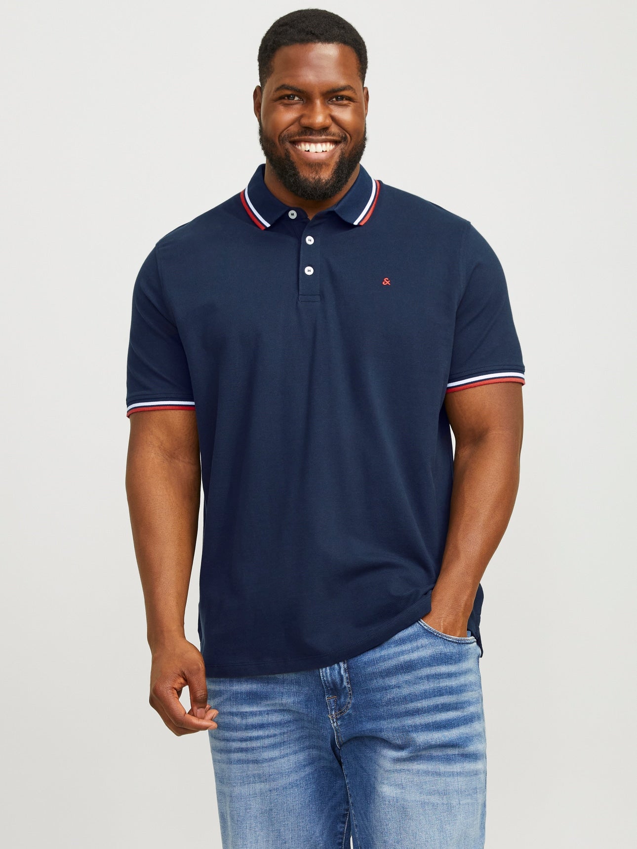 JACK & JONES MIRAGE POLOSHIRT PLUS SIZE - BLUE