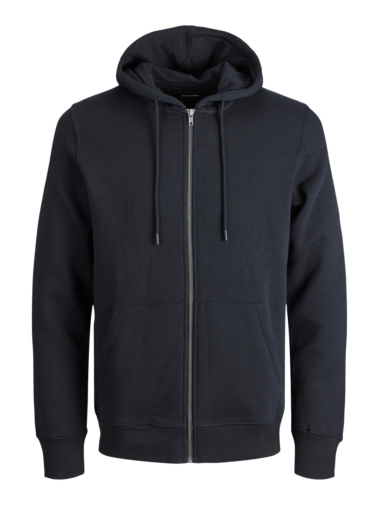 JACK & JONES ZIP HOODIE PLUS SIZE - BLACK