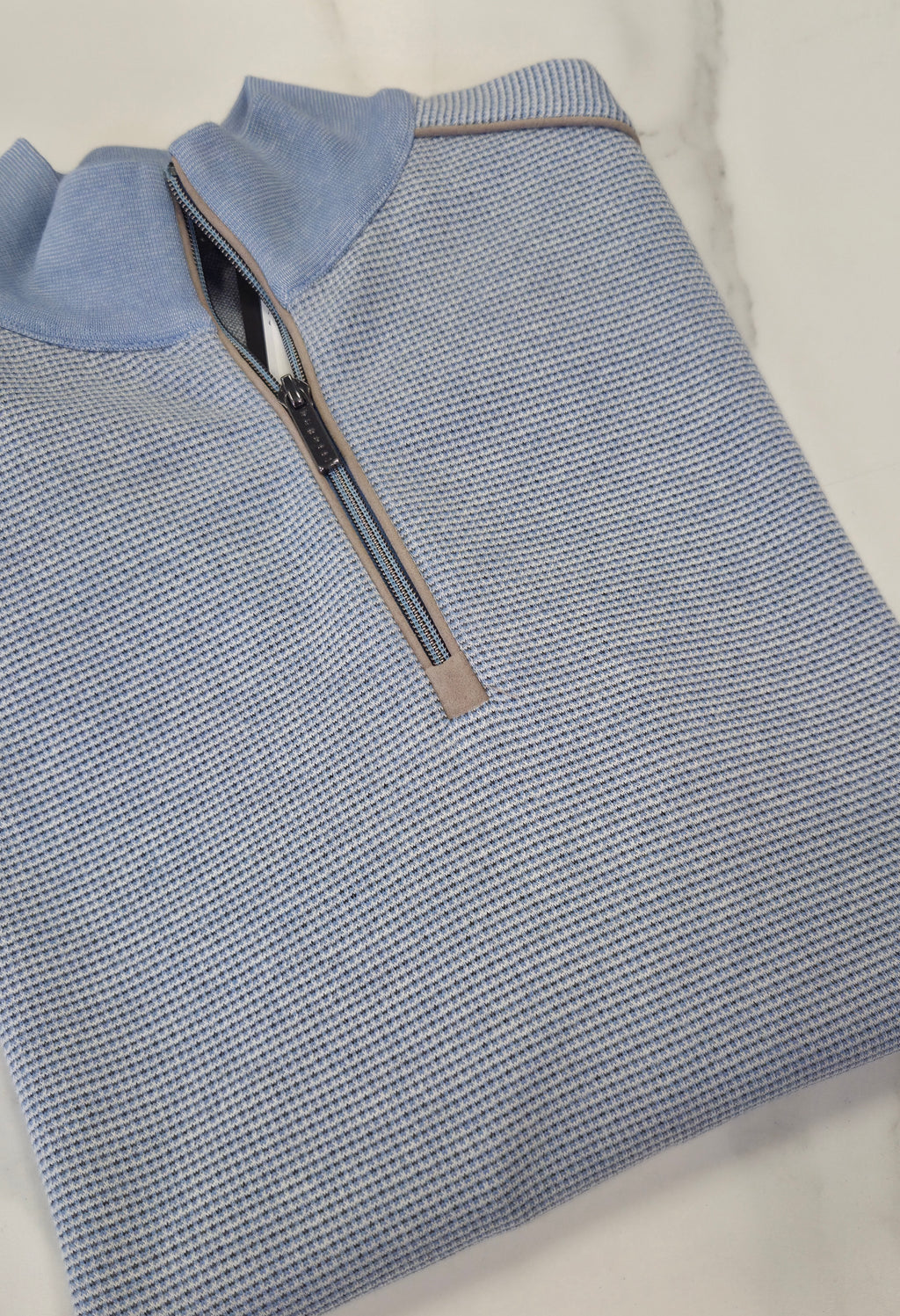 BUGATTI 1/4 ZIP SWEATSHIRT (15141E/320) - BABY BLUE