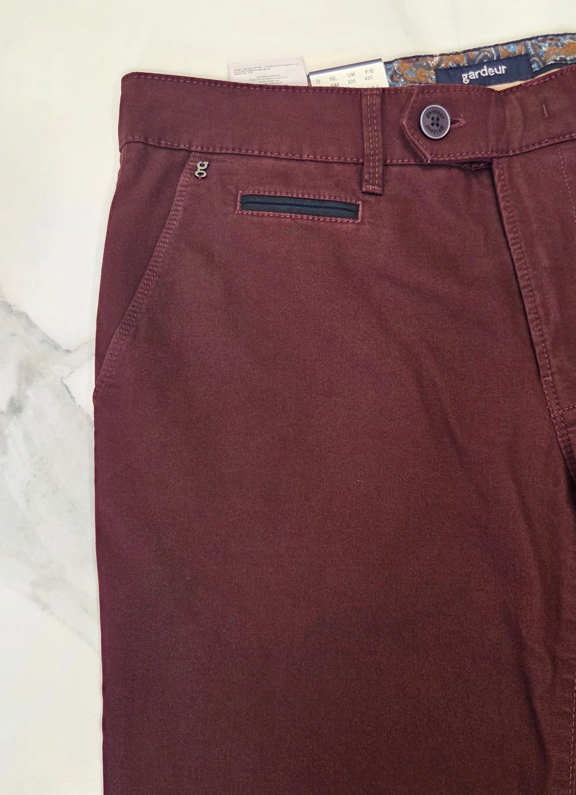 GARDEUR BENNY SLIM CHINO TROUSER (418861/1049) - WINE