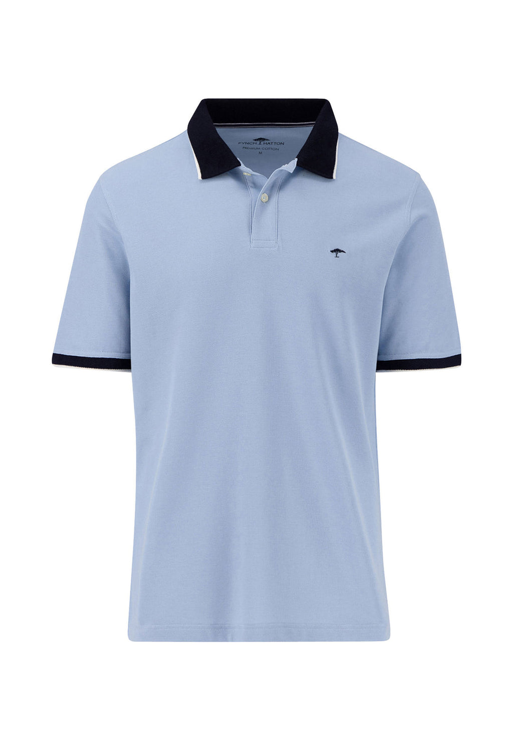 FYNCH HATTON COLOURBLOCK POLOSHIRT (15031703/607)- BABY BLUE/NAVY