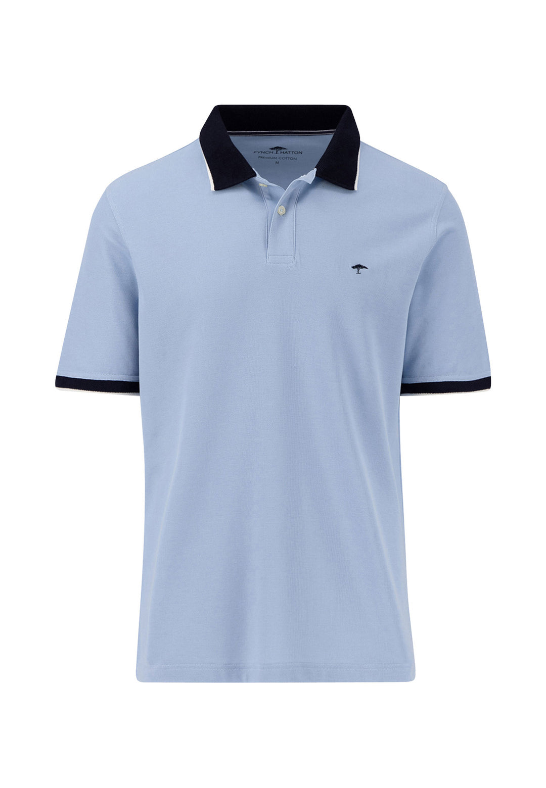 FYNCH HATTON COLOURBLOCK POLOSHIRT (15031703/607)- BABY BLUE/NAVY