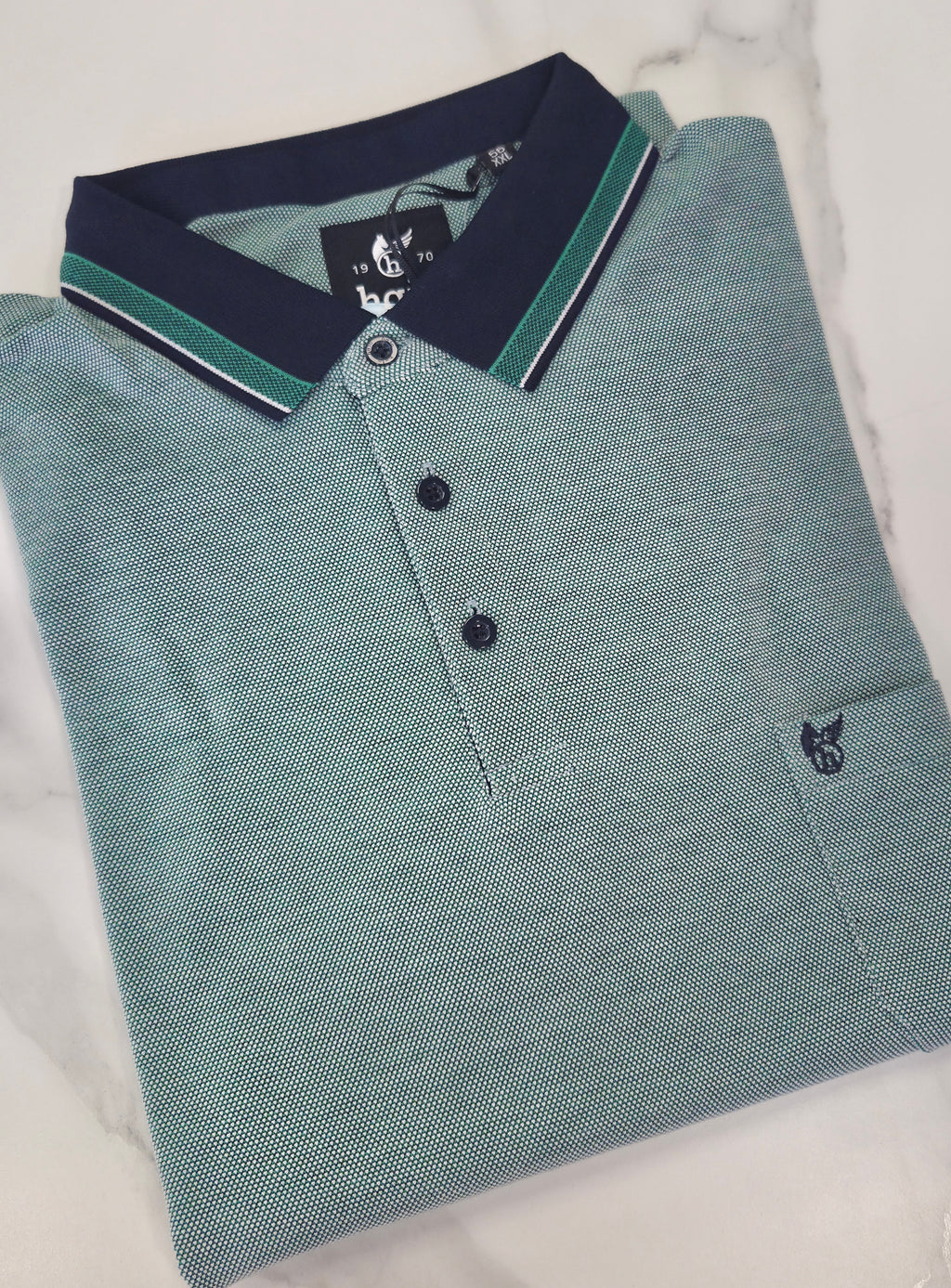 HAJO TEXTURED POLO SHIRT 2XL - 5XL (27905/504) - GREEN