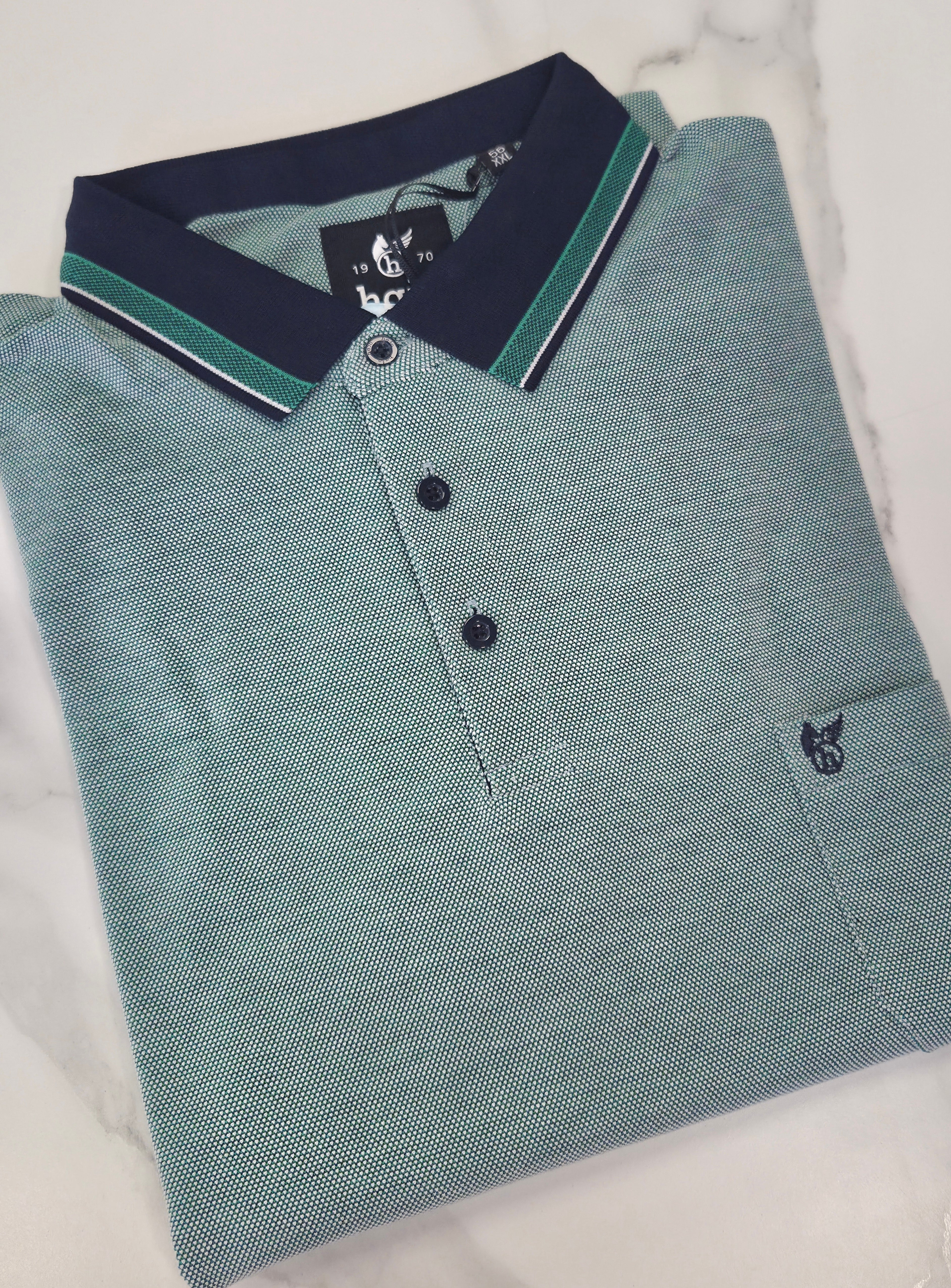 HAJO TEXTURED POLO SHIRT 2XL - 5XL (27905/504) - GREEN