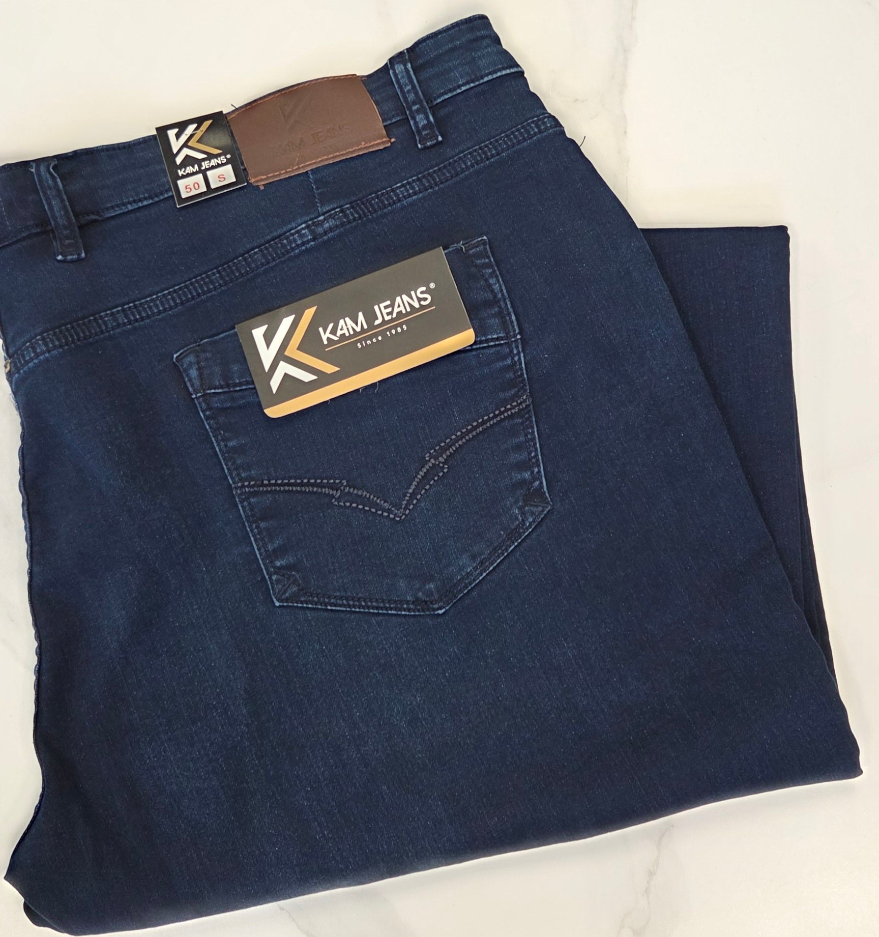 KAM JEANS PLUS SIZE 40'' UPWARDS - MID WASH