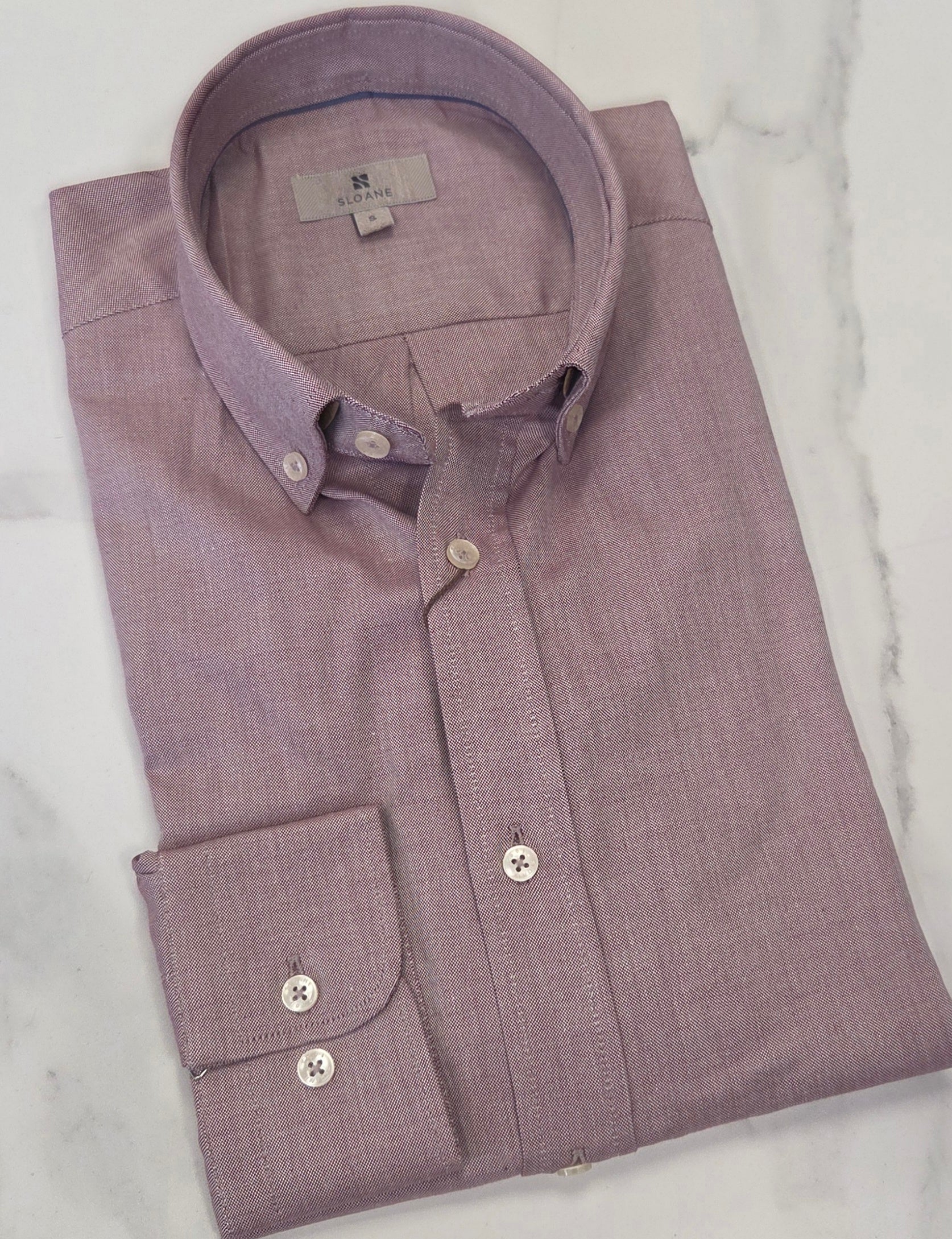 SLOANE FOXTON L/S OXFORD COTTON SHIRT - MAUVE