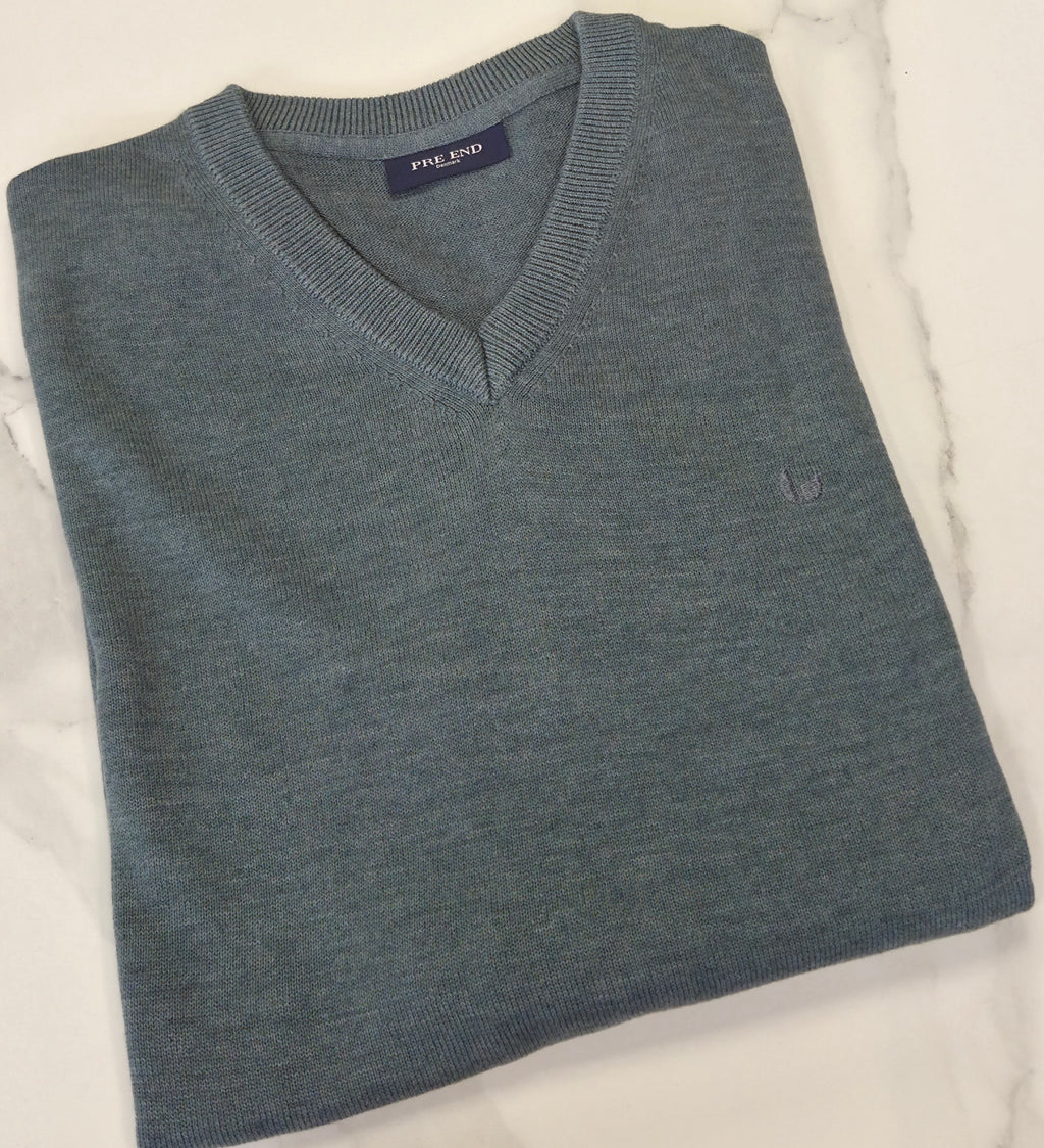 PRE END MALCOM V NECK KNIT - SAGE GREEN