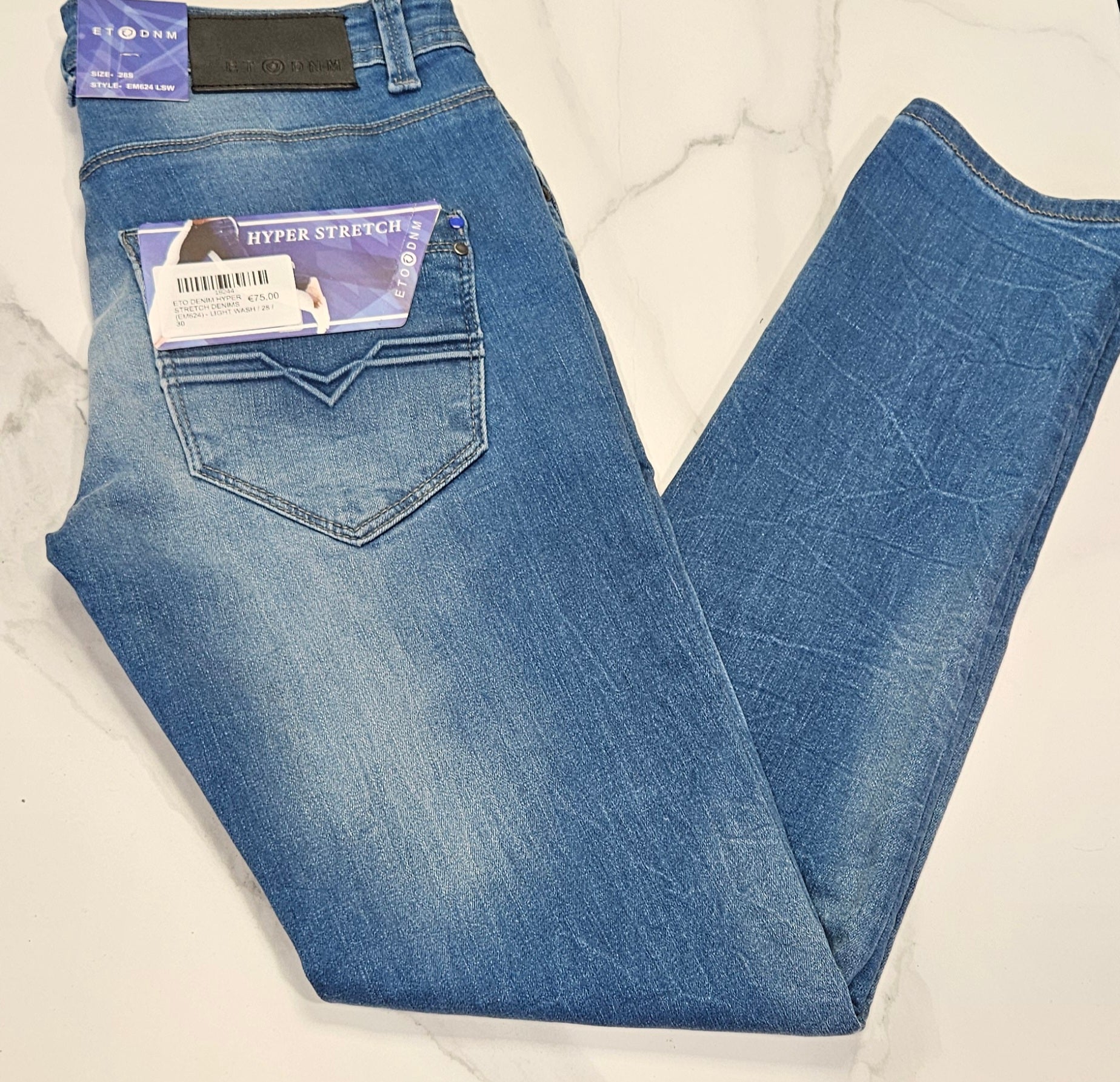 ETO DENIM HYPER STRETCH DENIMS (EM624) - LIGHT WASH
